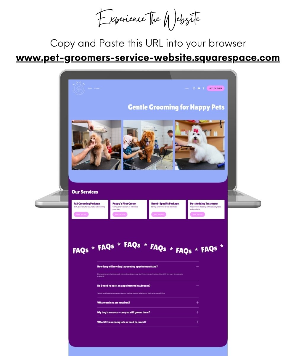 Elevate Your Dog Grooming or Service-Based Business with Hudson – A Modern, Flexible Squarespace Website Template!