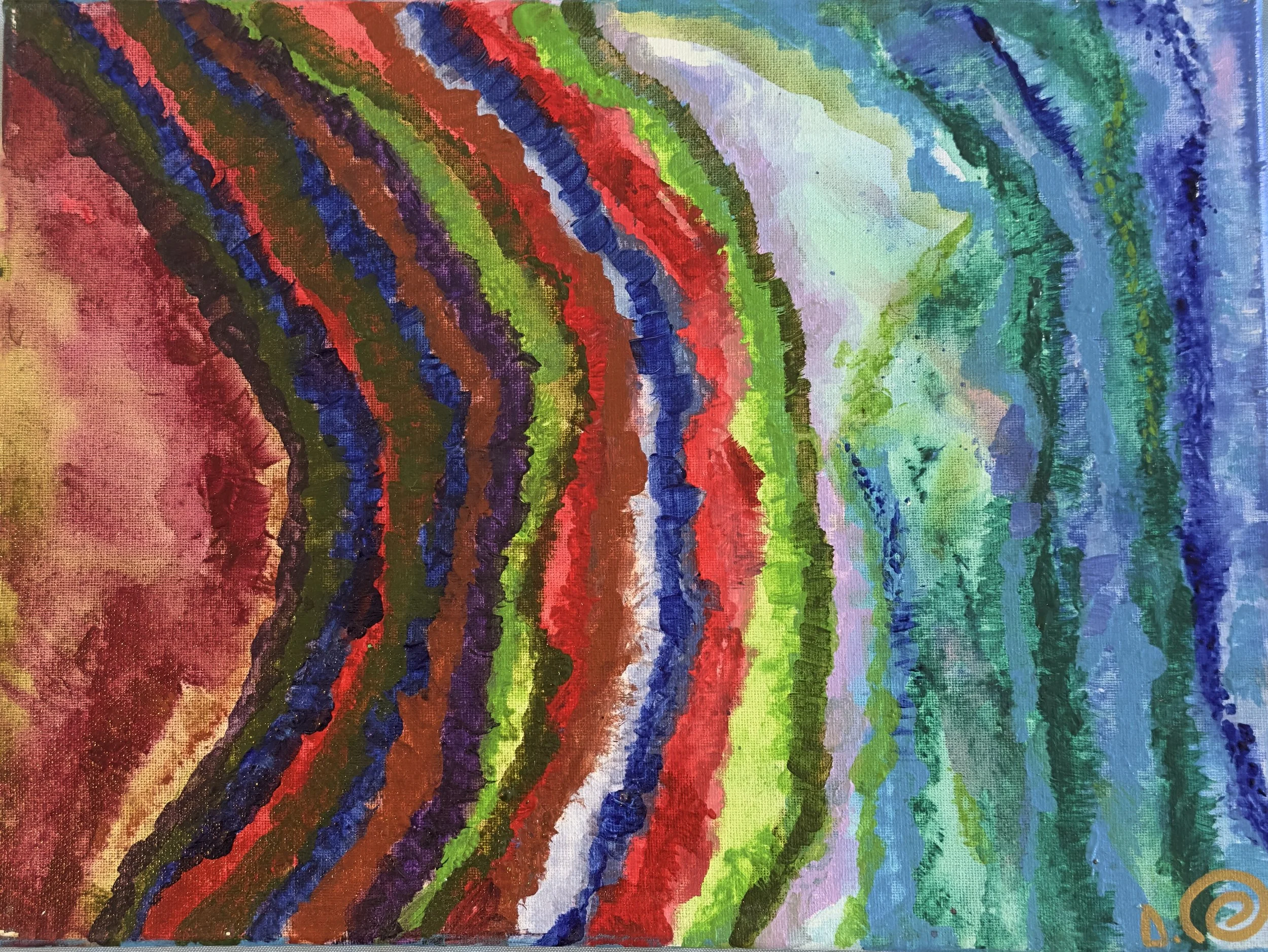 Saturn's Rings Acrylic 12" x 16" 2022 Inspired by  my Shadow Work 