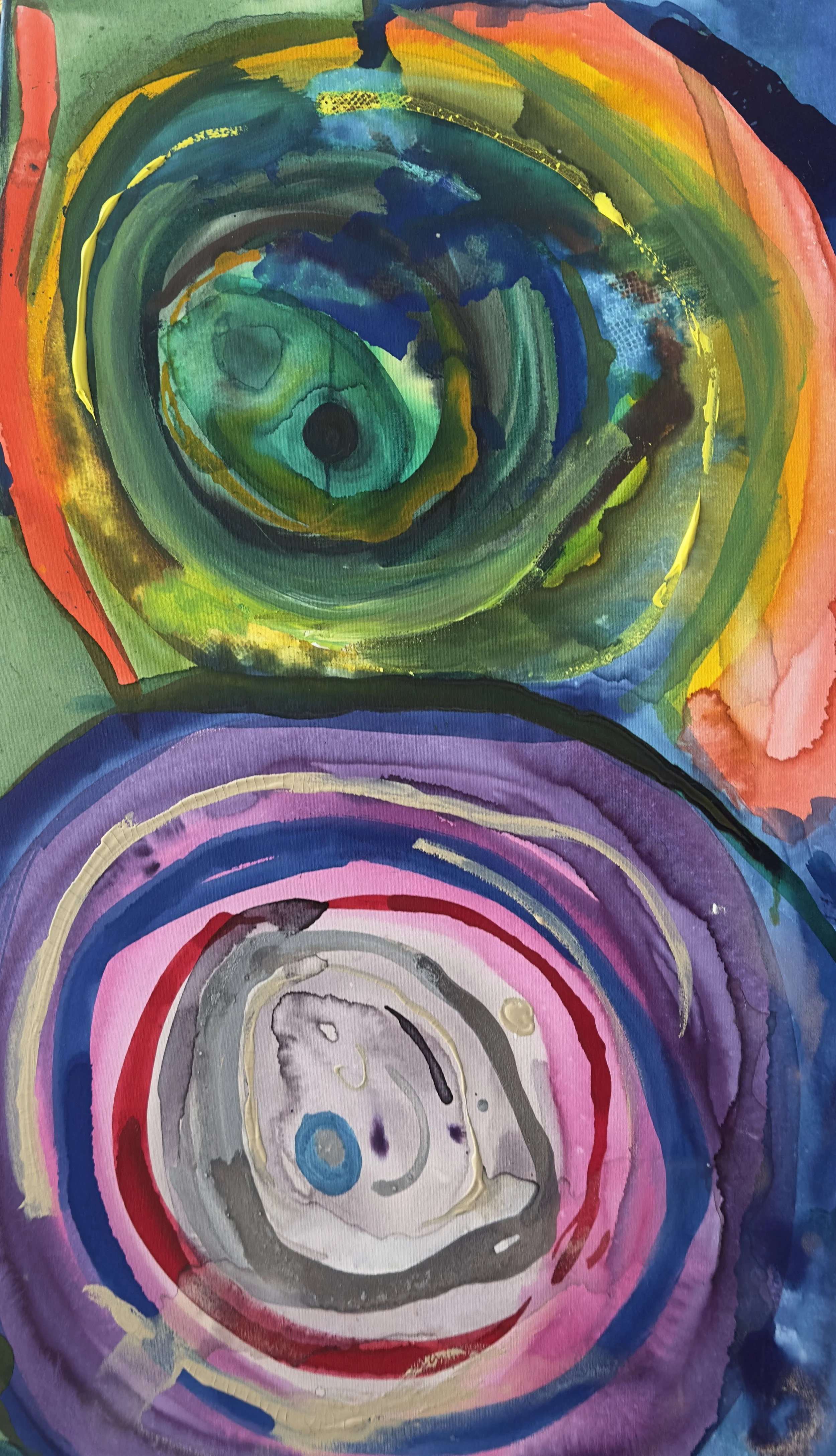 Gemini Twin Collective Mixed Medium 18” x 24" 2025 Inspired by a Kundalini Energy and Shadow Work 