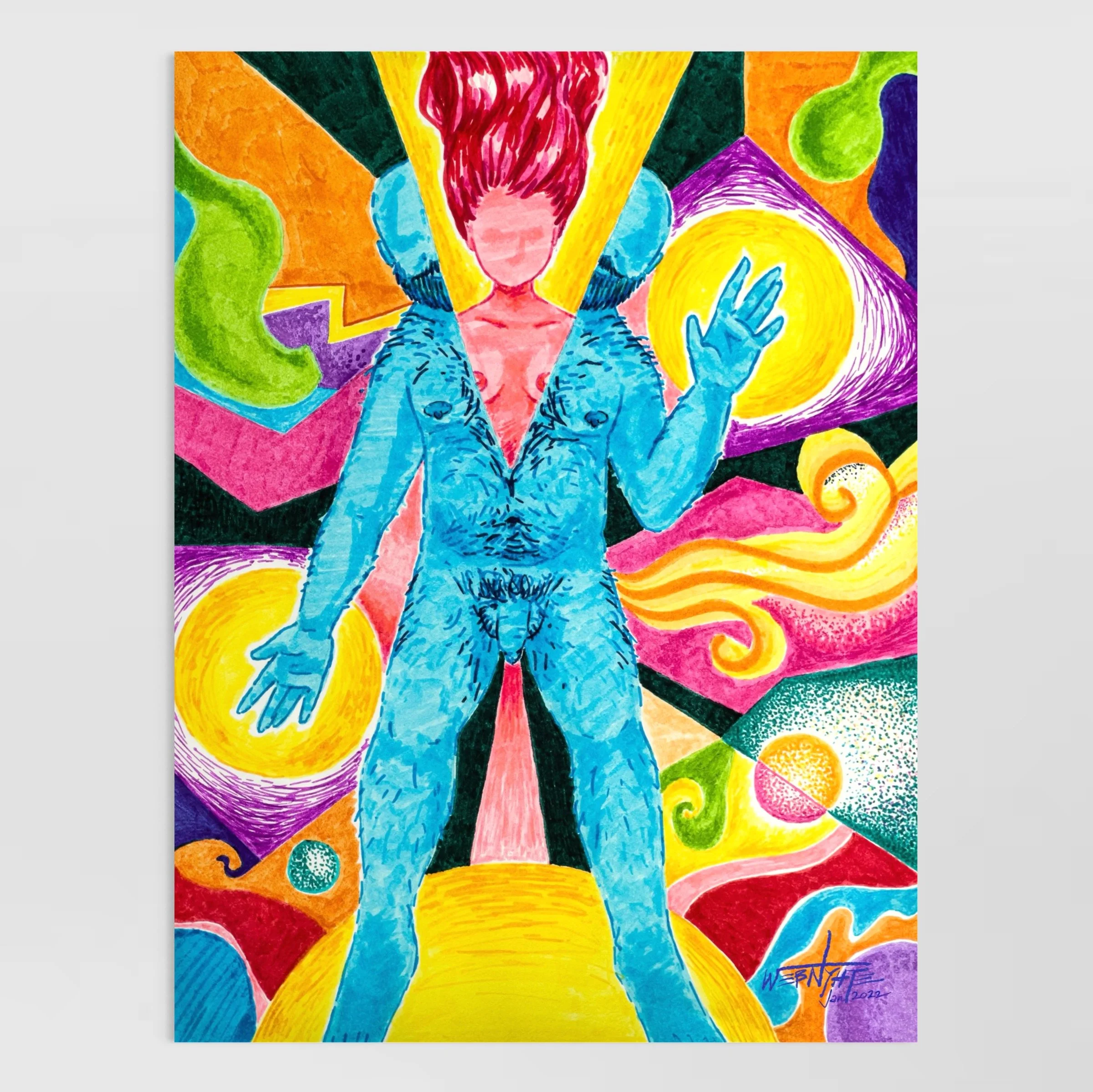  Wesley Ethyn Bowers,  EMANCIPATION   (2022). Ink on Paper, 8" x 6".