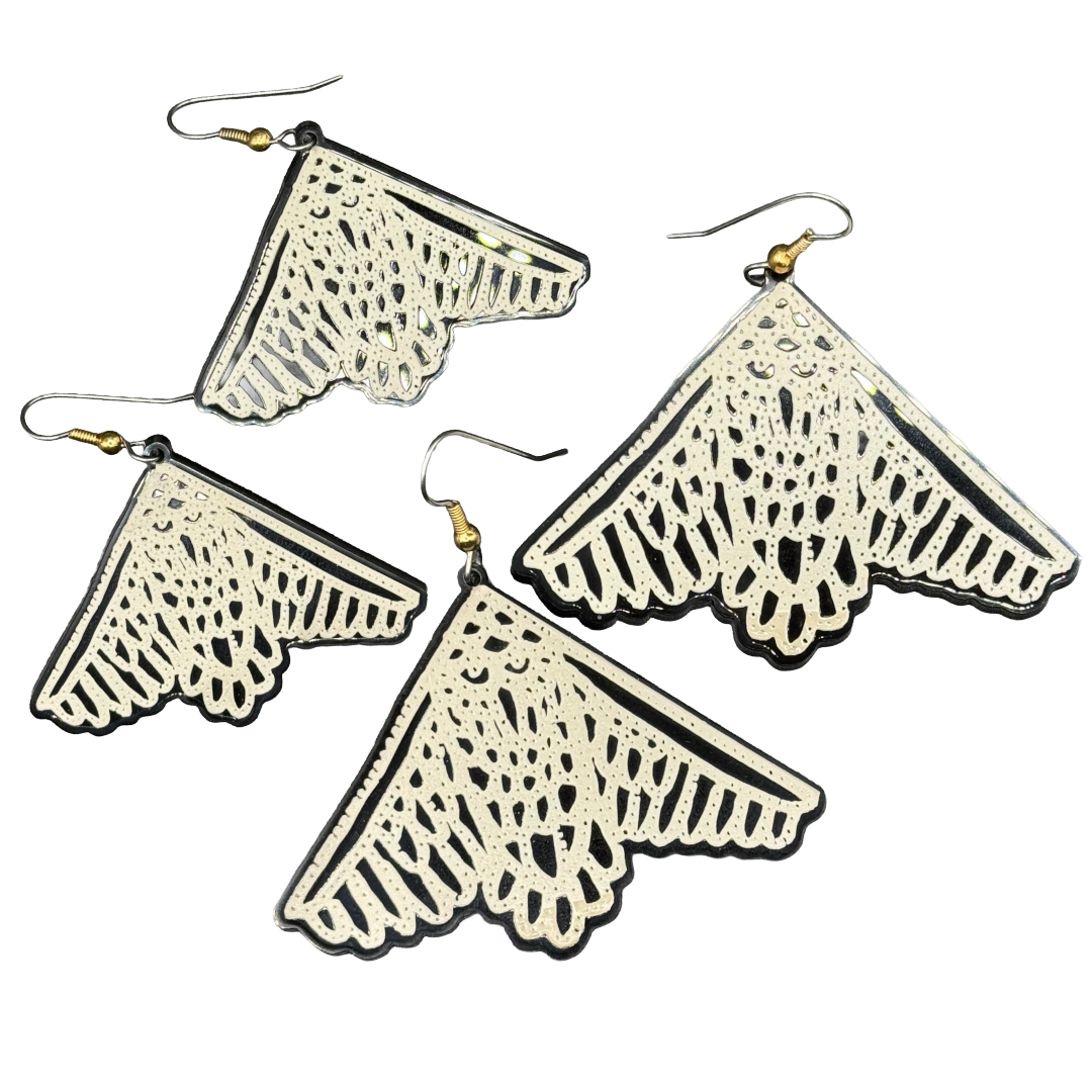 Owl-Moth Acrylic Earrings