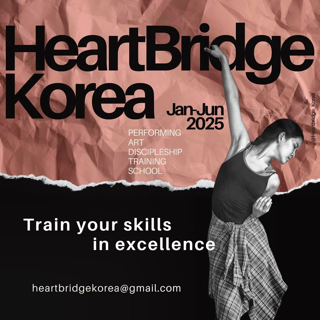 TRAIN YOUR SKILLS IN EXCELLENCE!

We are launching our performing arts disciple training school in South Korea! Follow our page and stay tuned!
한국에서 공연예술 제자훈련을 시작할 계획입니다! 많관부!