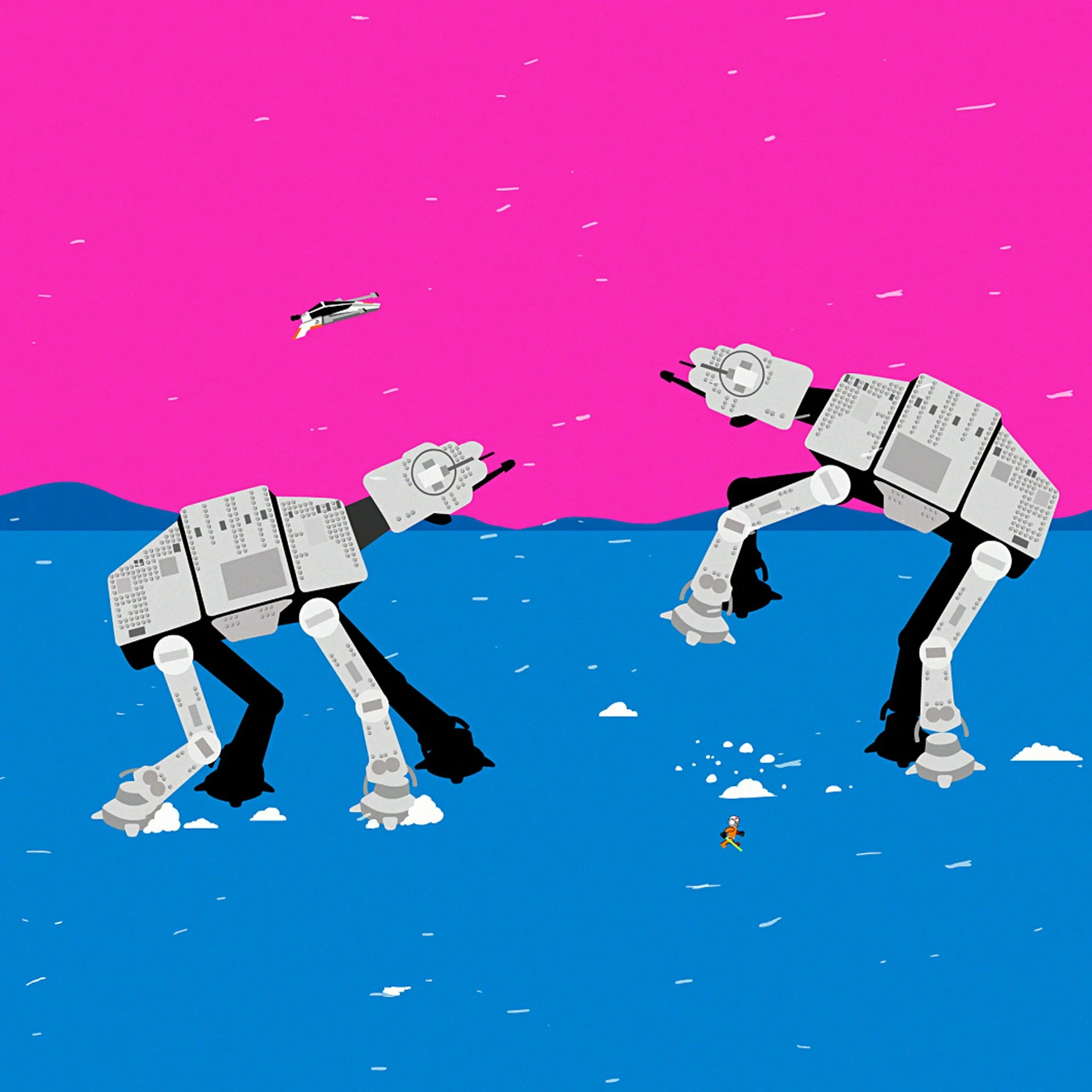 Picnic Studio Animation LEGO Star Wars Anime 2d Pod Racers Jawas AT-ATs