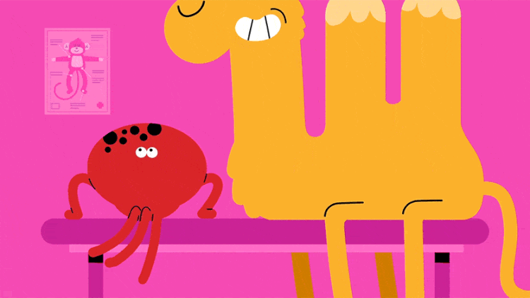 picnic animation studio 2d character mograph autism octopus camel roche pharma