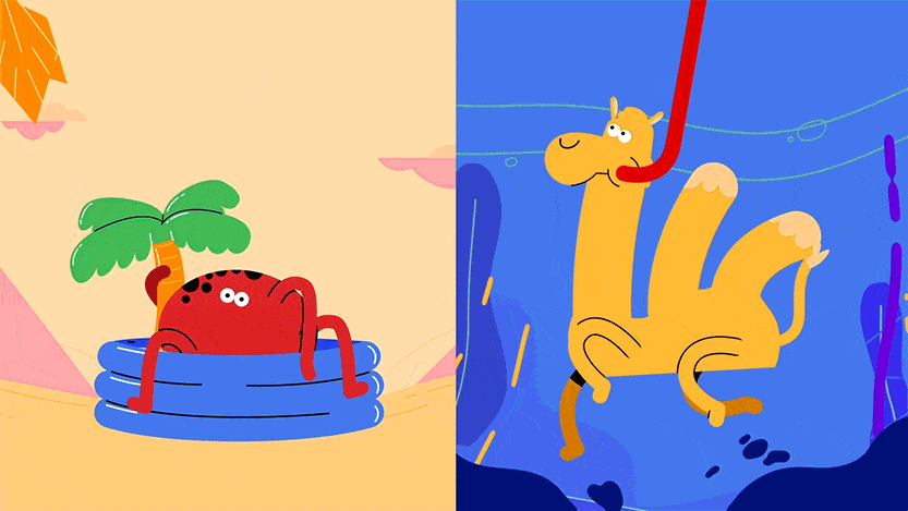 picnic animation studio 2d character mograph autism octopus camel roche pharma