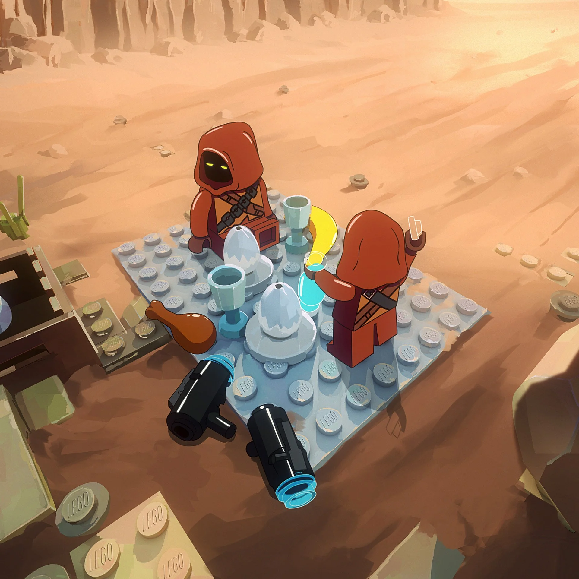 Picnic Studio Animation LEGO Star Wars Anime 2d Pod Racers Jawas AT-ATs
