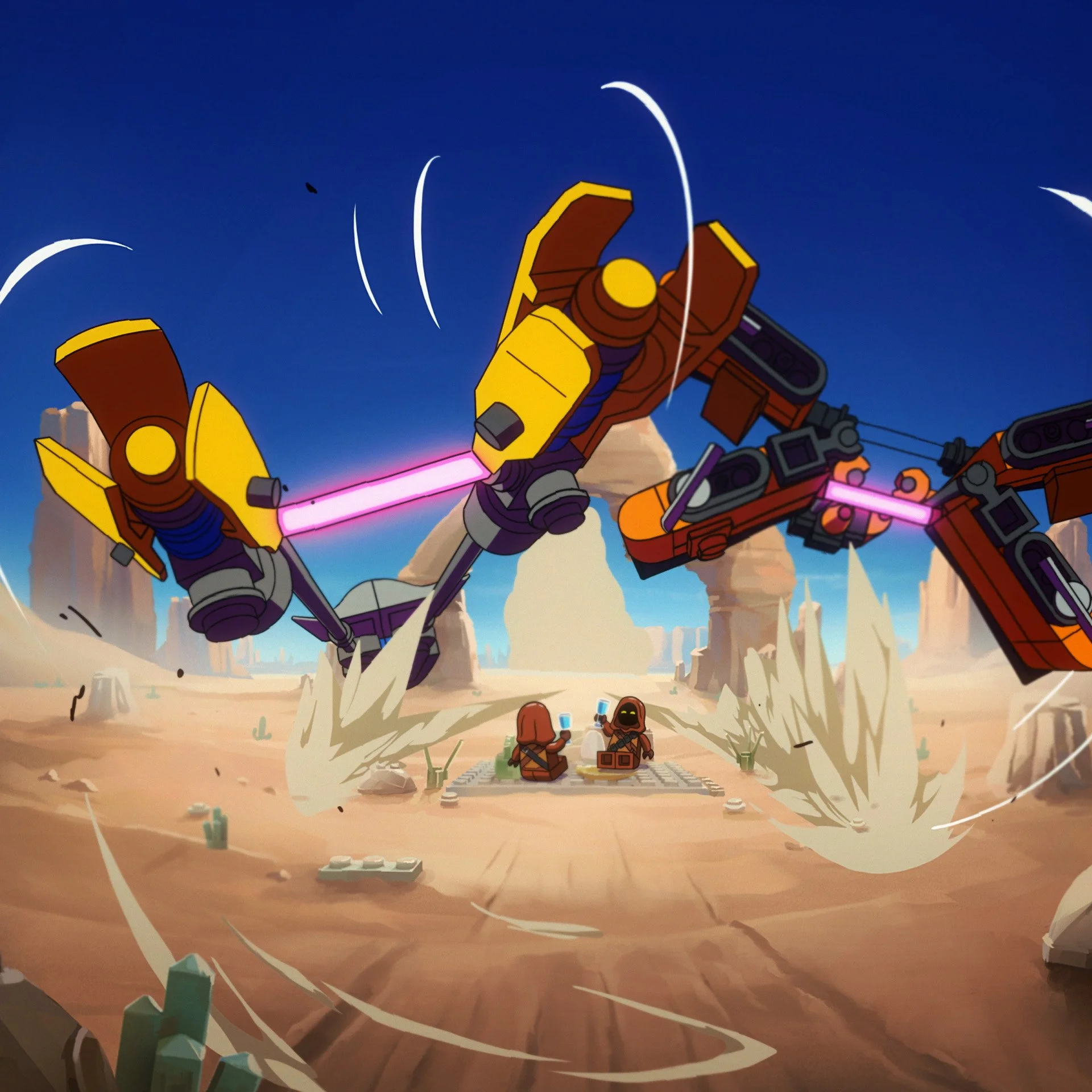 Picnic Studio Animation LEGO Star Wars Anime 2d Pod Racers Jawas AT-ATs