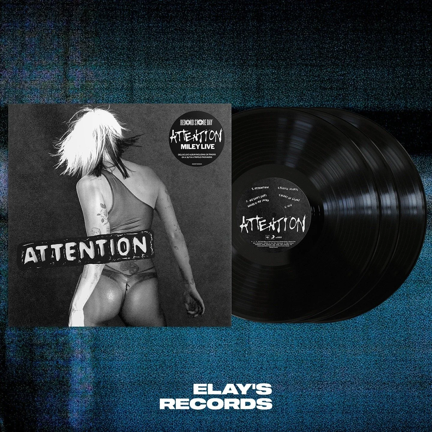 @mileycyrus // ATTENTION: MILEY LIVE // RECORD STORE DAY EXCLUSIVE TRIPLE VINYL // DELUXE EDITION IN A TRIFOLD JACKET

#miley #mileycyrus #attention #attentionmileylive #smileymiley #smilers #livealbum #mileycyrusattention #mileylive #mileycyruslive 