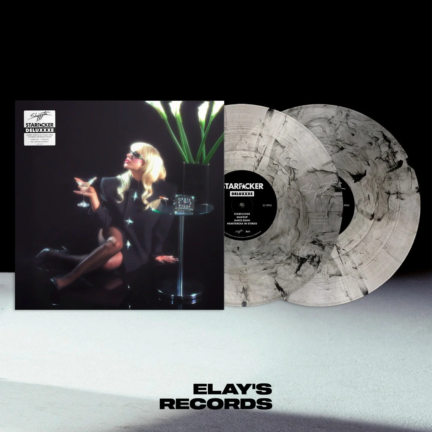 @slayyyter // STARF★CKER DELUXXXE // 2 CLEAR WITH BLACK SNOKE RECORDS WITH 4 EXTRA TRACKS INC. "HEARTBREAK IN STEREO" // ALT. ART IN A GATEFOLD JACKET

#slayyyter #slayyyteredit #slayyytervinyl #slayyyteraesthetic #starfucker #outoftime #mi