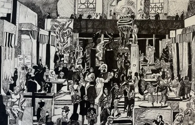 Entrance to Musee d'Orsay, Pen and Ink, Spring 2026