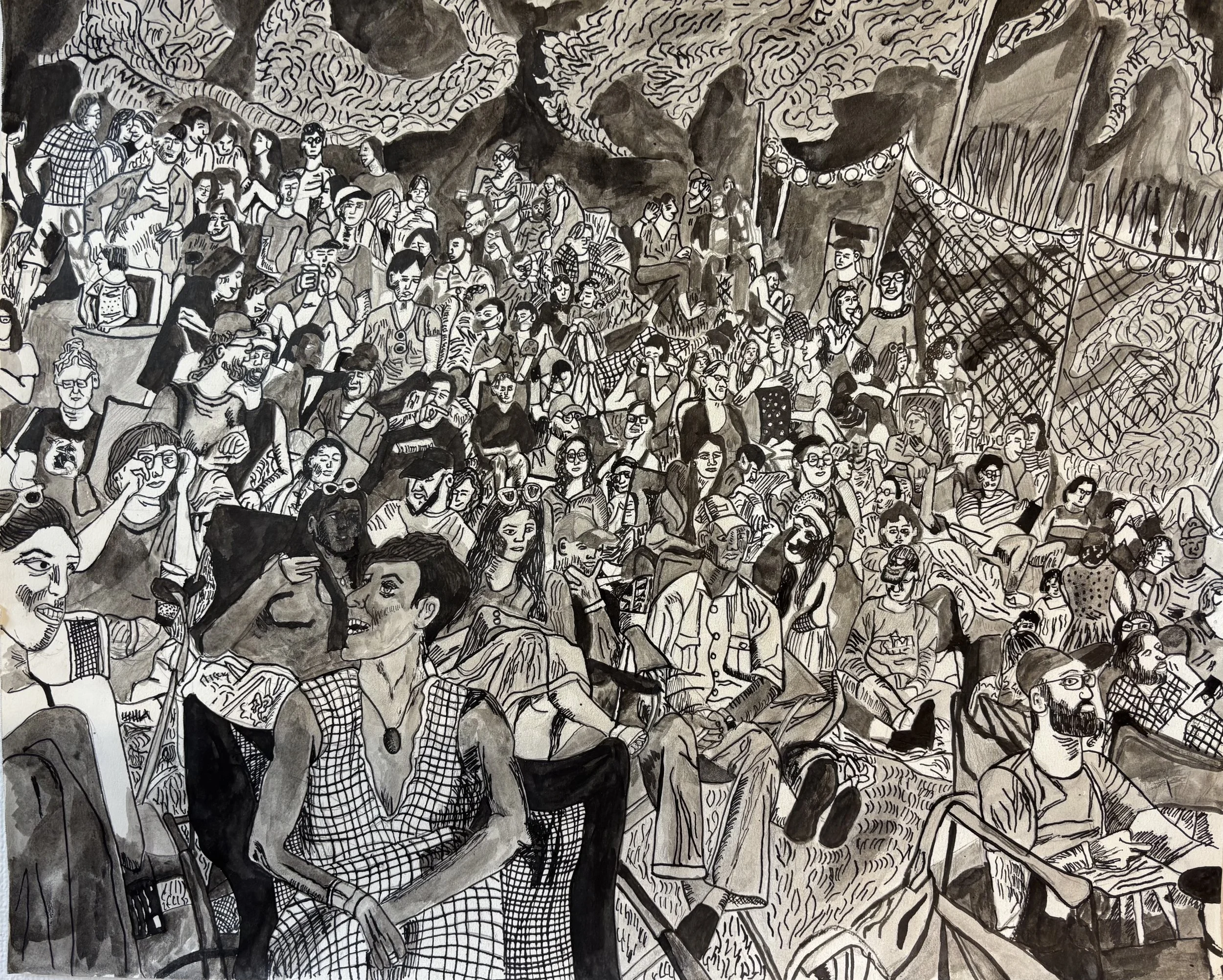 The Hill Before Big Thief, Pen and Ink on Paper, Summer 2026