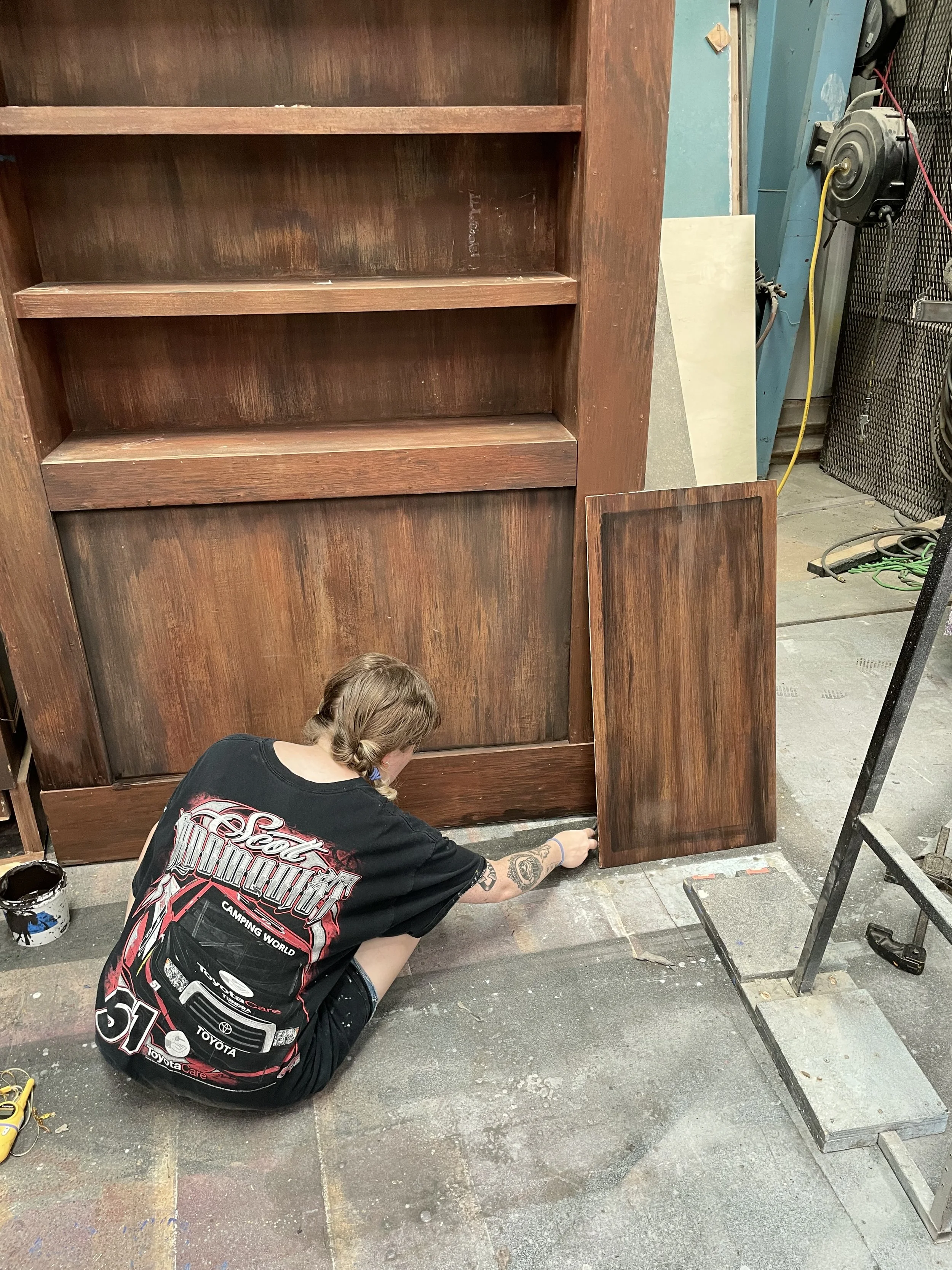 Ellie Vice working from a color match sample by Emorie Noel for "Cinderella"