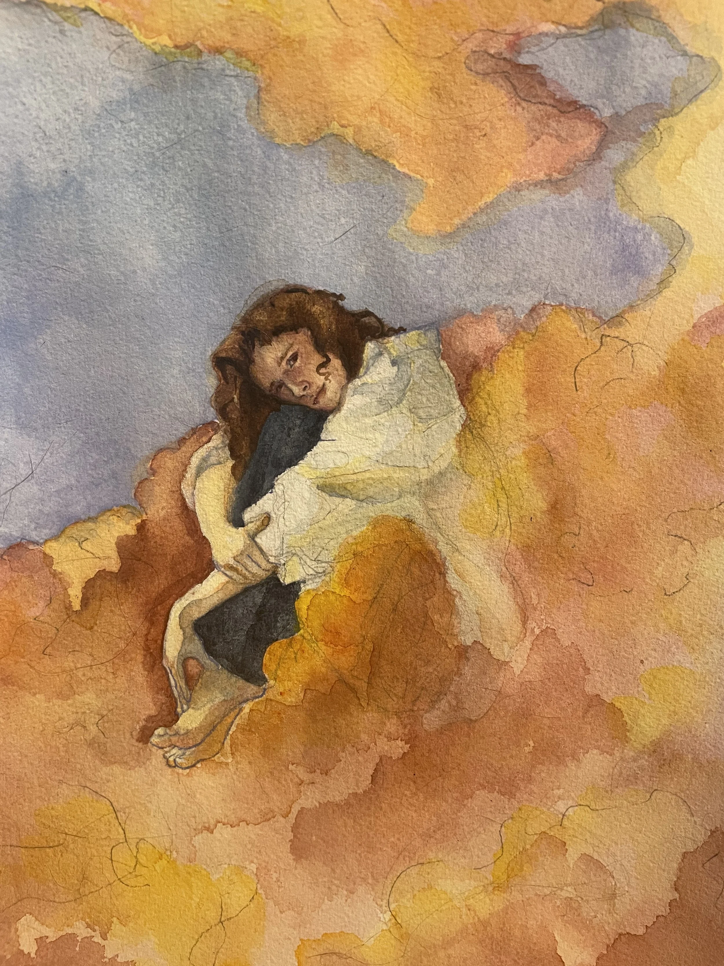 "In The Clouds" Watercolor on Paper