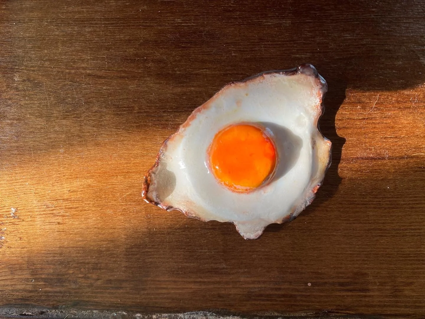 Egg Magnet-- Cast Plaster, Alcohol Ink and Resin