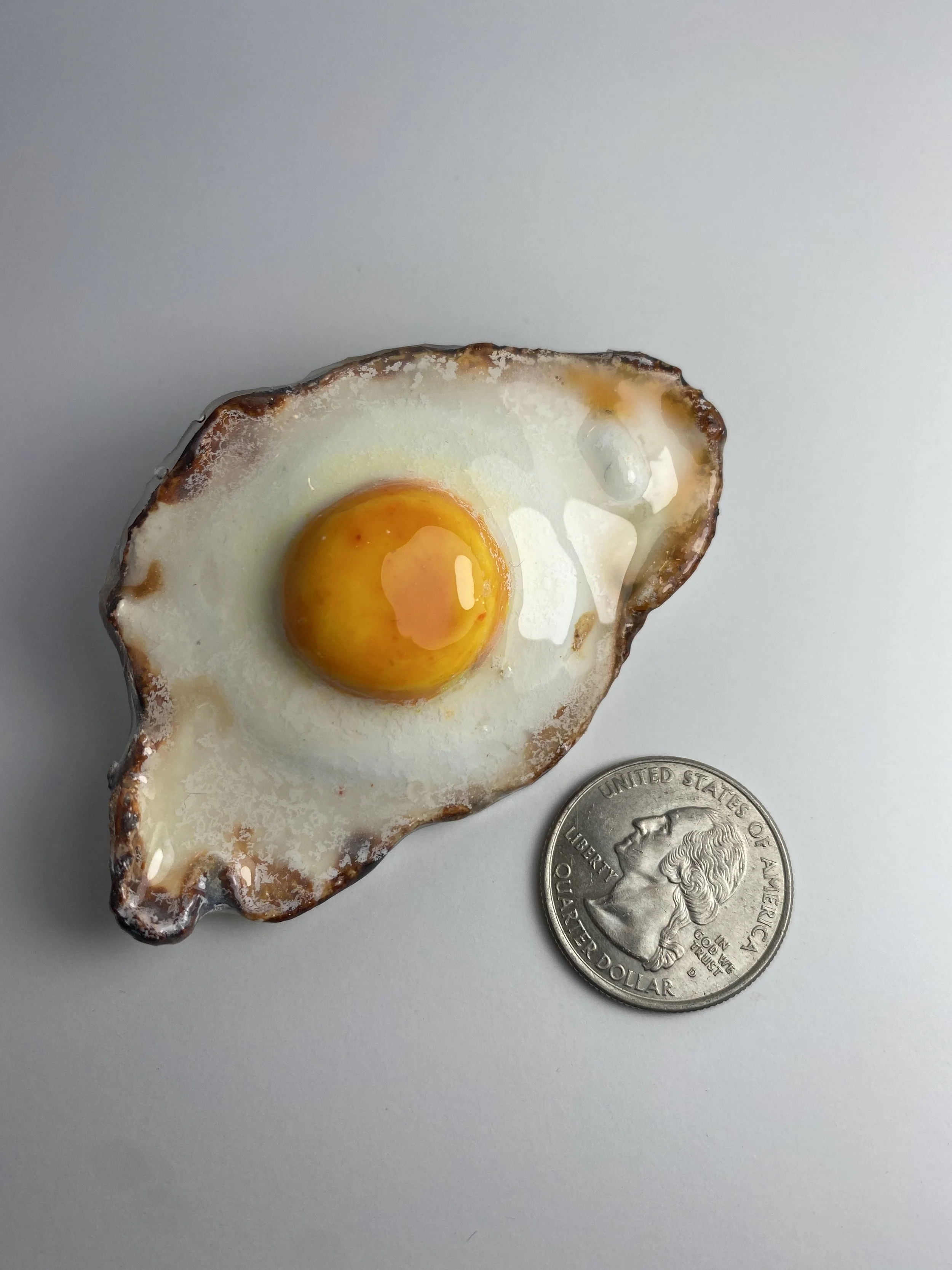 Egg Pin-- Cast Plaster, Alcohol Ink and Resin