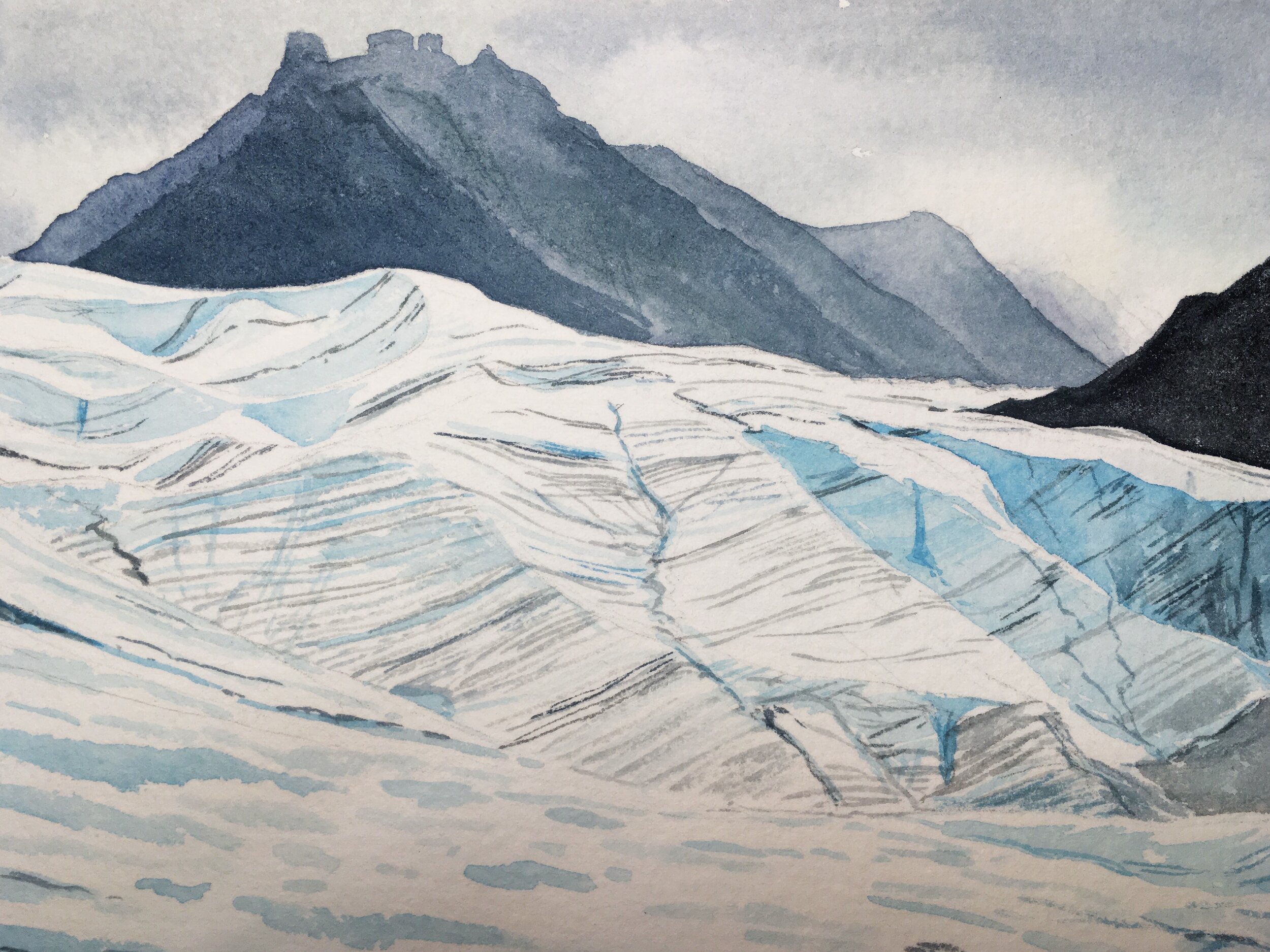 Small Root Glacier, 5.5x7.5", 2018 