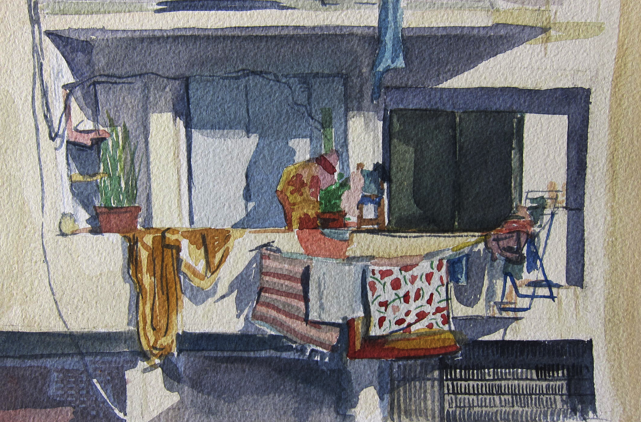 <i>Jaffa, Above Cafe Dina</i>, 8 x 12", 2011 (private collection)