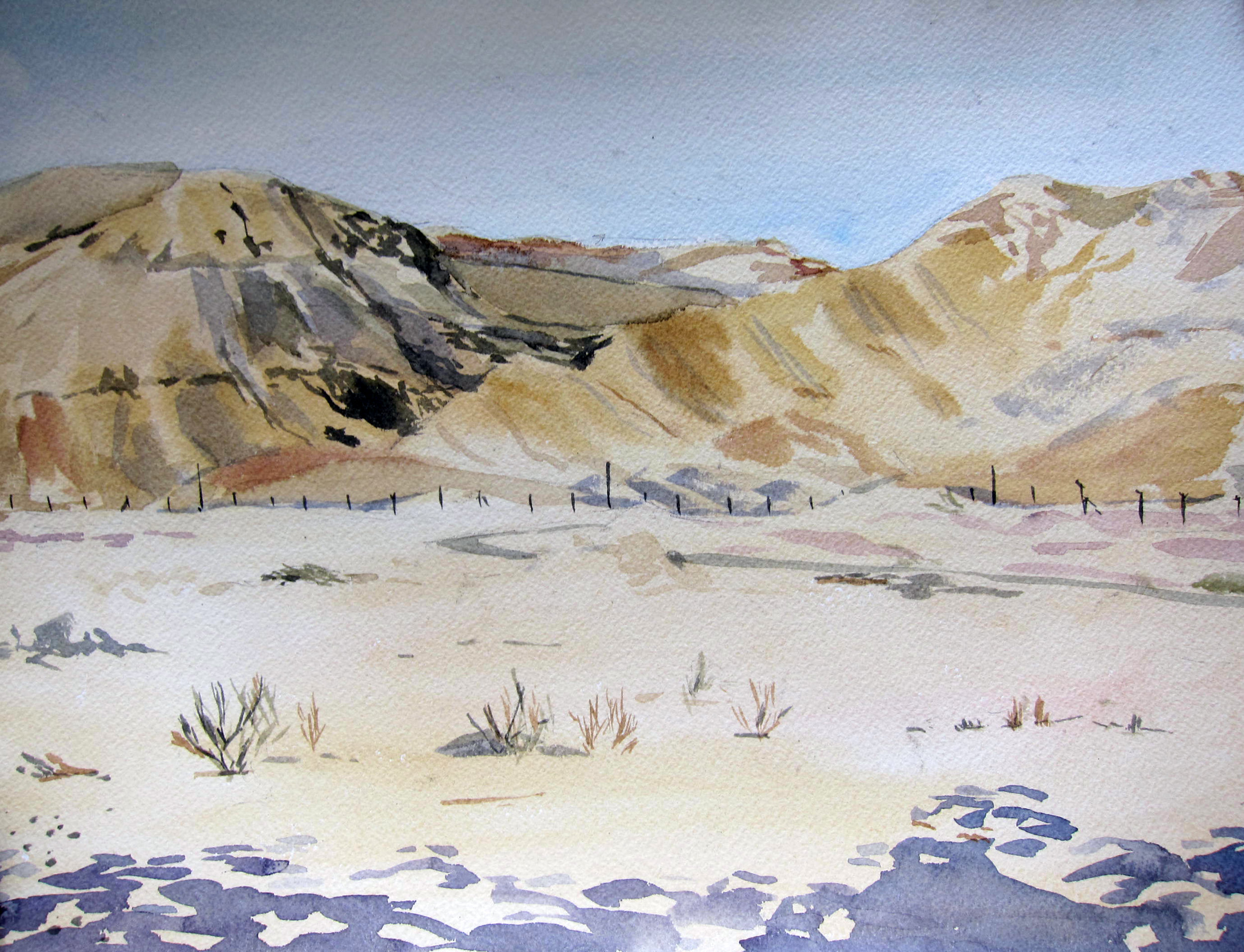 <i>Negev Desert</i>, 11x15", watercolor on paper, 2012