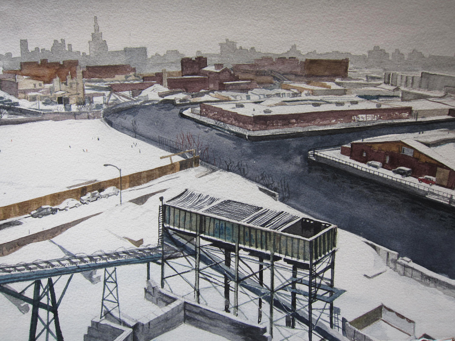 <i>Gowanus Canal</i>, 11 x 15", 2012 (private collection)