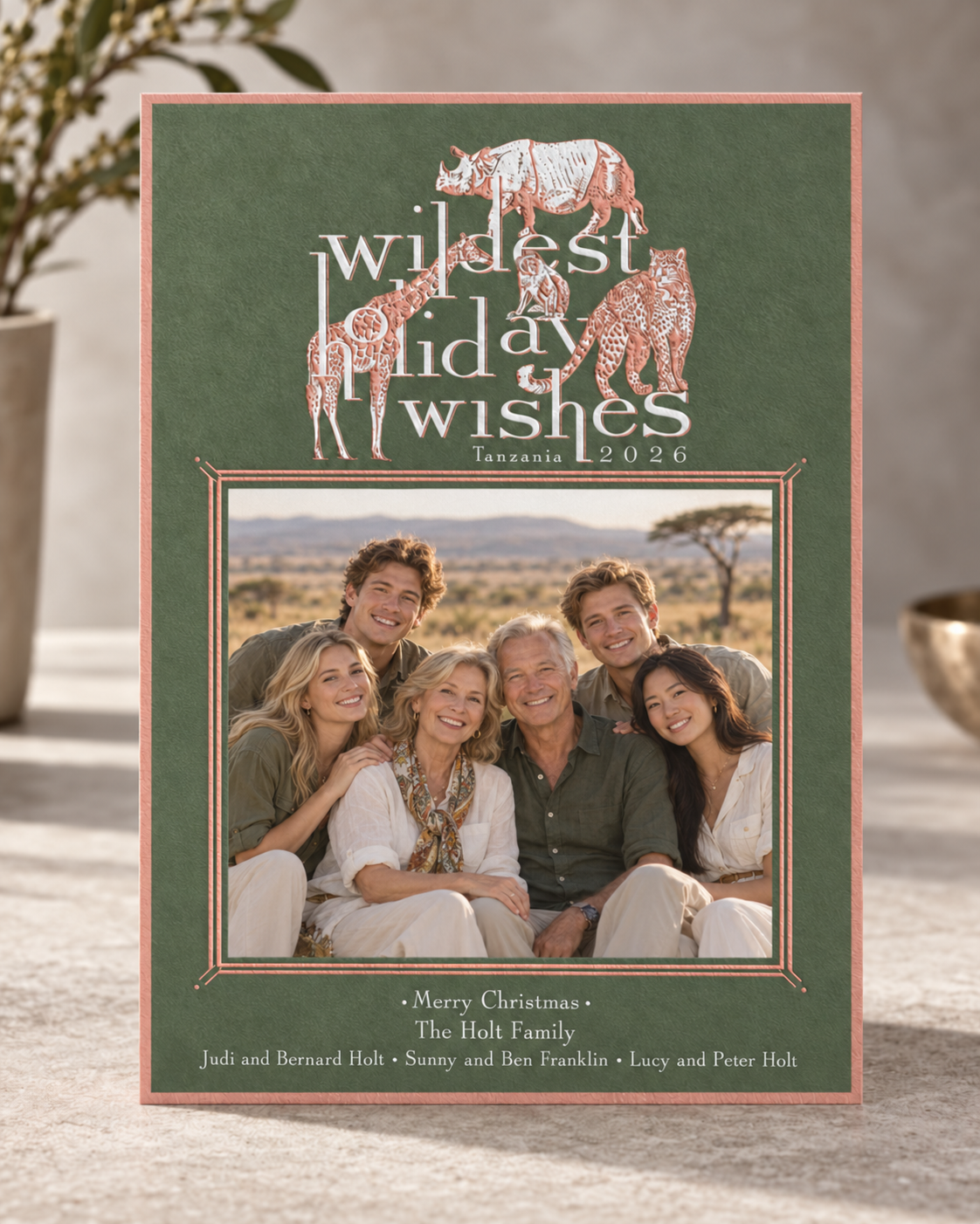 Engraved Safari Christmas Card