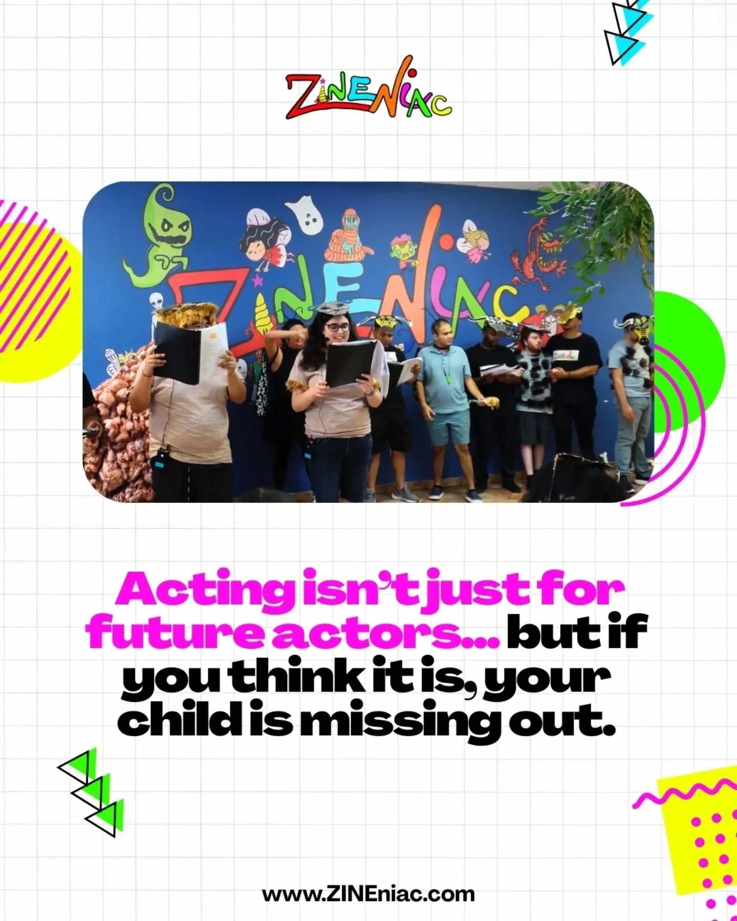 Theater isn’t just for aspiring actors.
🎭 It’s for the shy kid learning to speak up.
🎭 The curious mind learning empathy.
🎭 The creative soul discovering teamwork.
Performing arts help kids develop confidence that last far beyond the s
