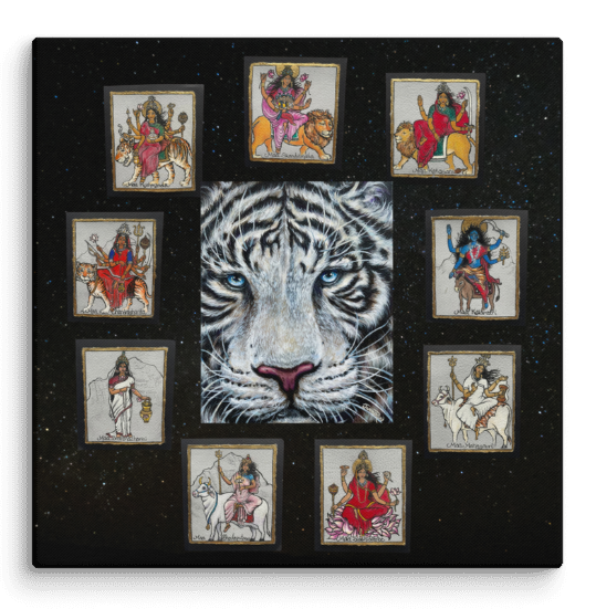 Durga Ma - Warrior Goddess Divine Feminine Artwork - Navaratri Artwork