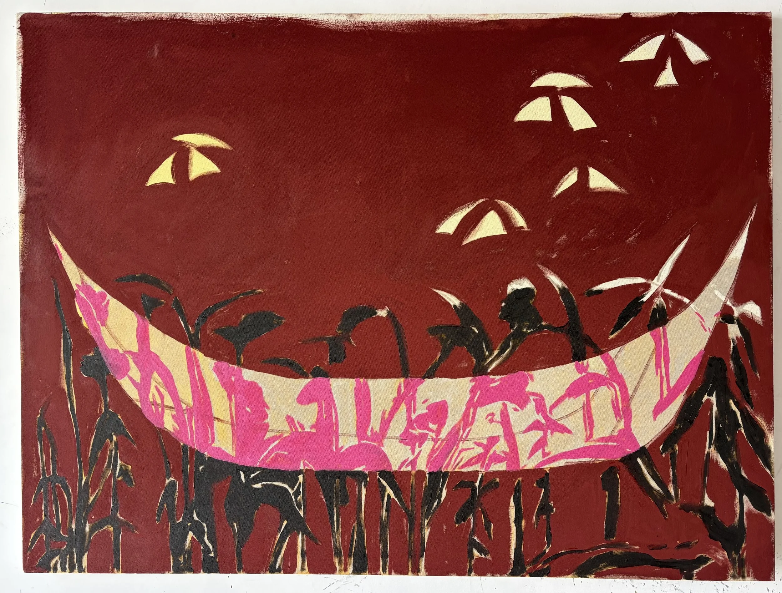 In tall grass, 2026, 48 x 36”, oil on canvas
