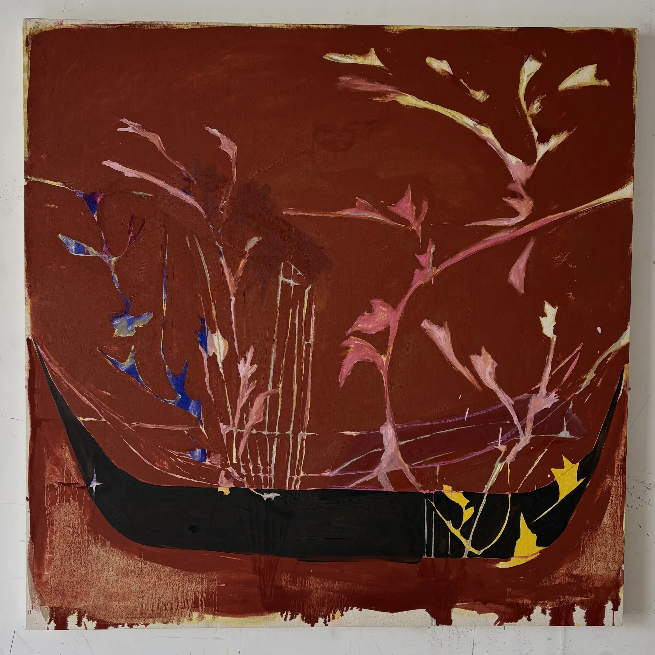 Red Garden V, 2026 , 48 x 48”, oil on canvas