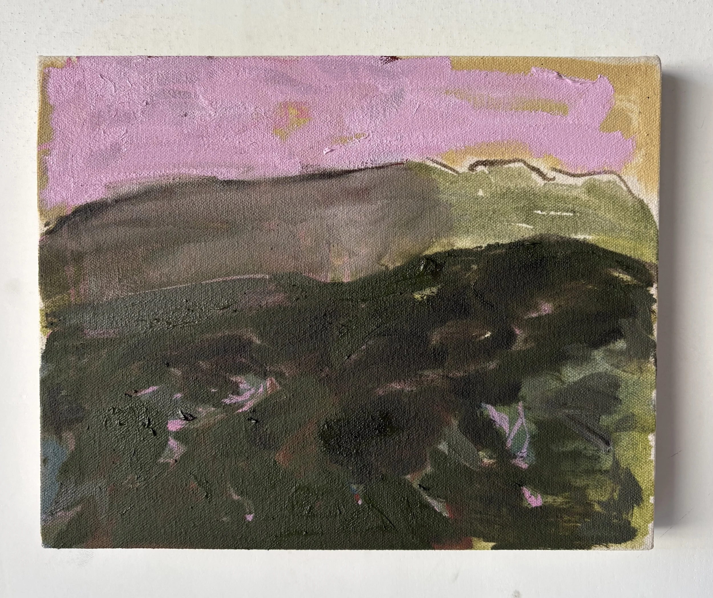 A dense hillside 2026, 10 x 8", oil on canvas