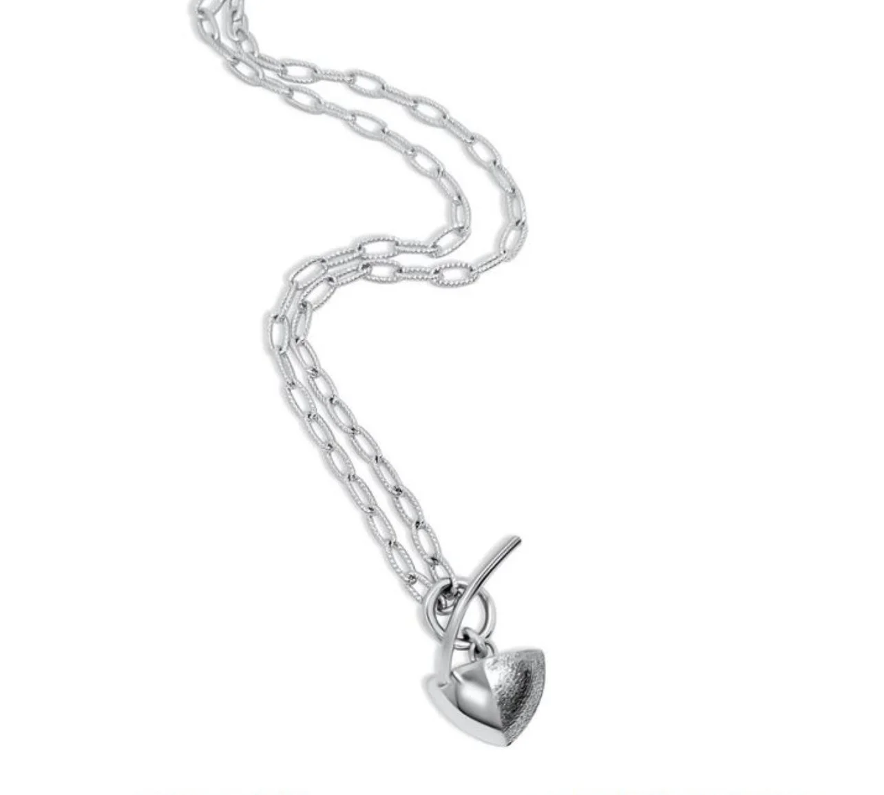 Silver t-bar handcrafted necklace - Bello Creations