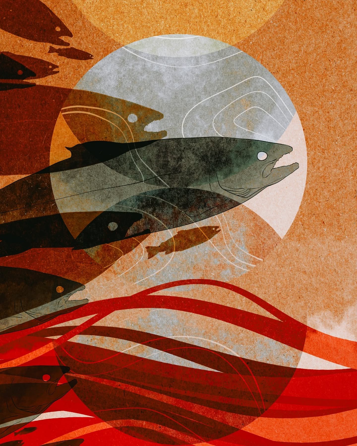 Kelsey Mata Foote (Jaax̱sn&eacute;e) is a Tlingit and Filipina illustrator, writer, and producer from Ketchikan, Alaska. @kelseymatafoote prefers to work digitally with a drawing tablet but is no stranger to incorporating natural textures and waterco