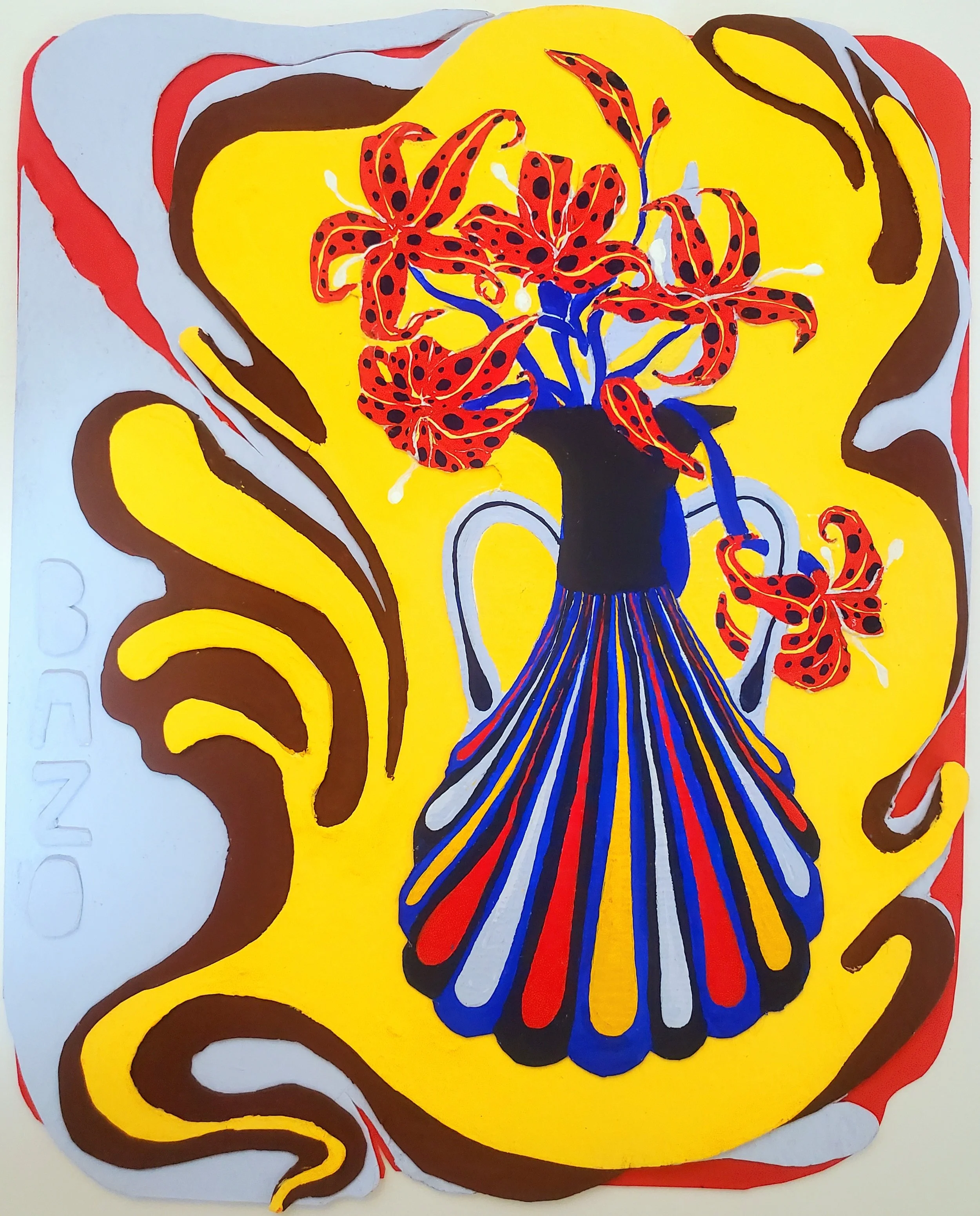 Carry It with You, 6" x 6" , Gouache, paper cut-out, 2026