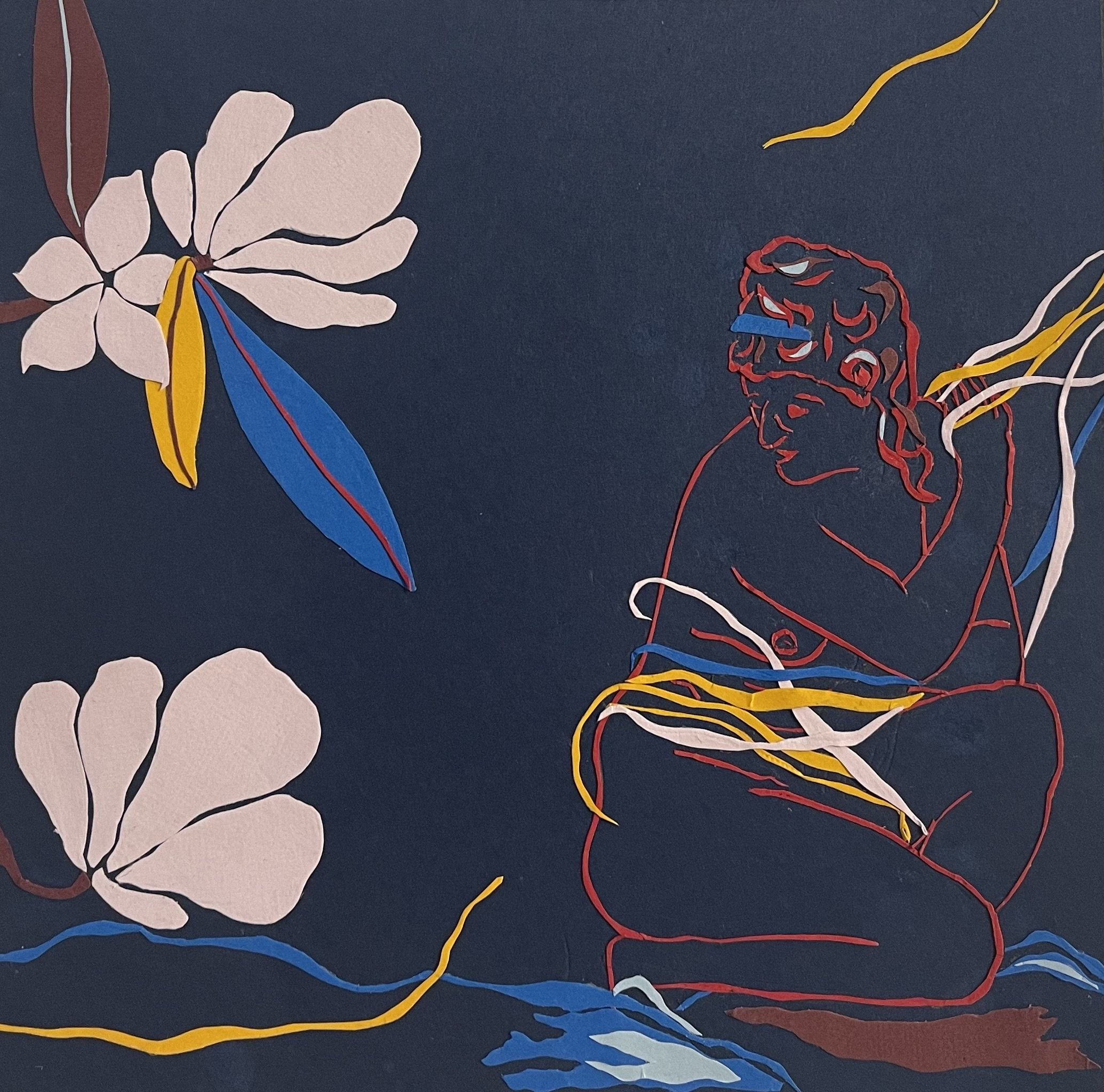 Oleander II, 8''x8'', paper on paper, 2024