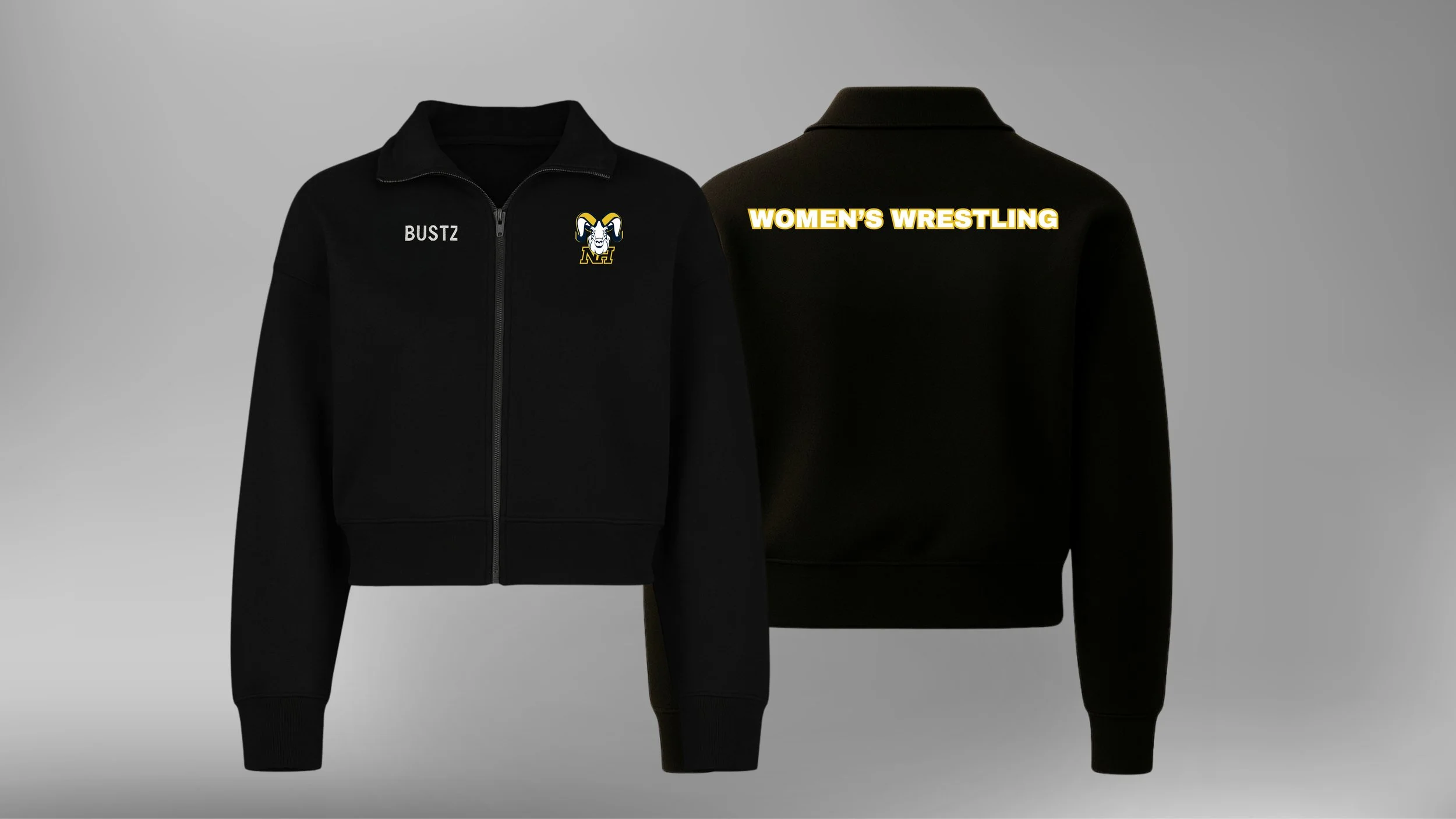 R&NH Zip-Up Sweat Jacket – “Rams & NH” (Performance Handmade Matching Set)