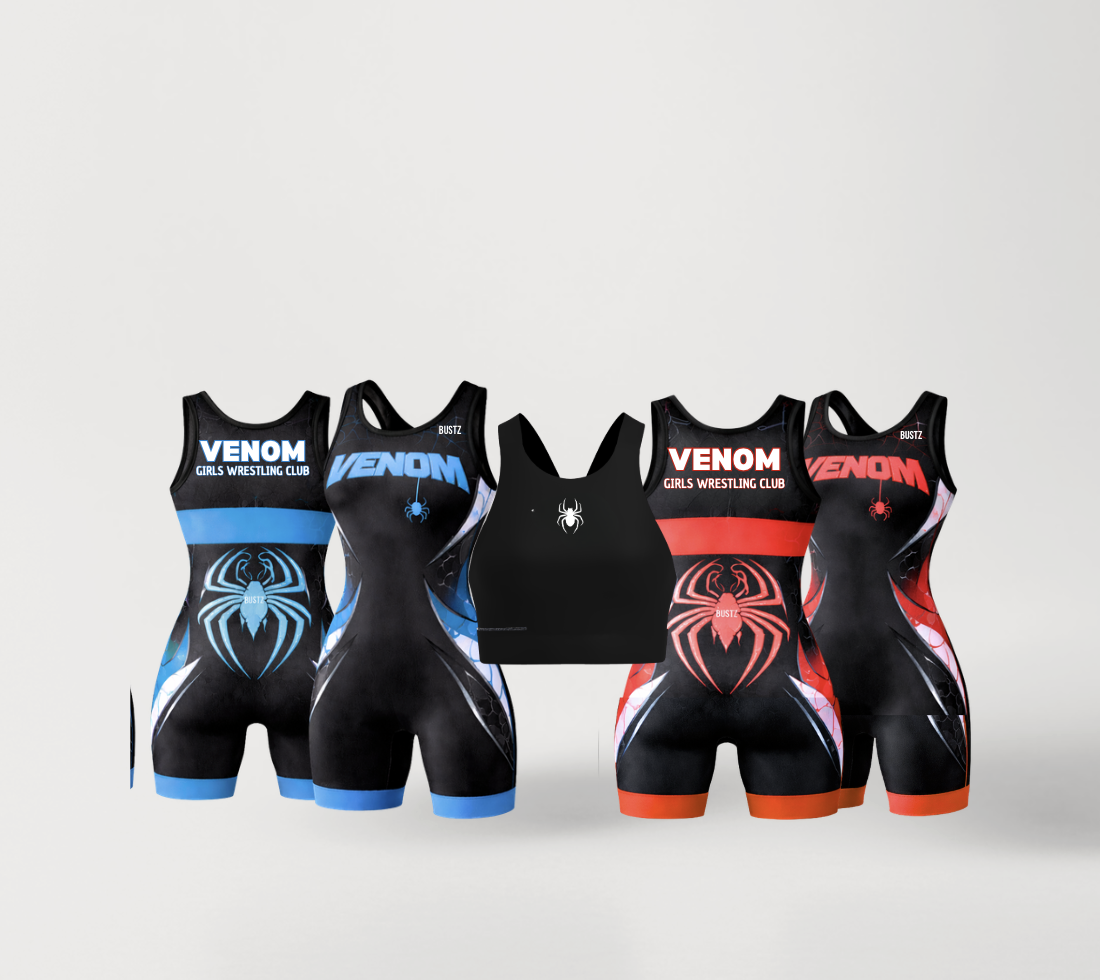 Venom Women's Wrestling Singlets (2 Singlets) + Sports Bra Package