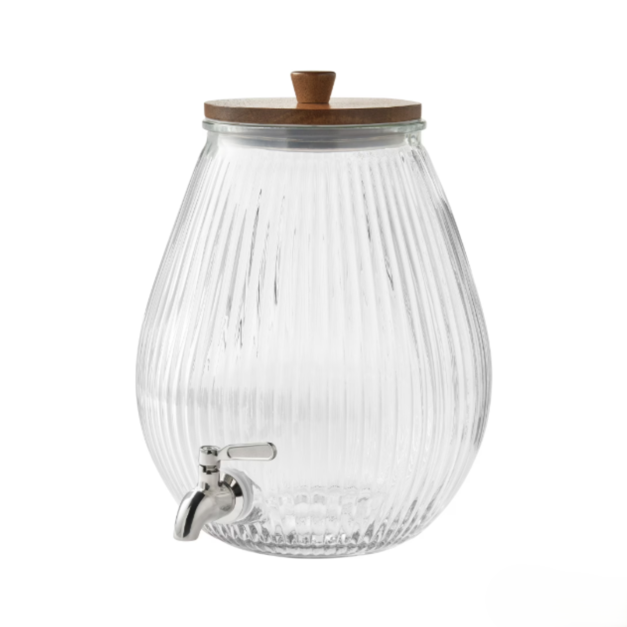Ribbed Glass Beverage Dispenser