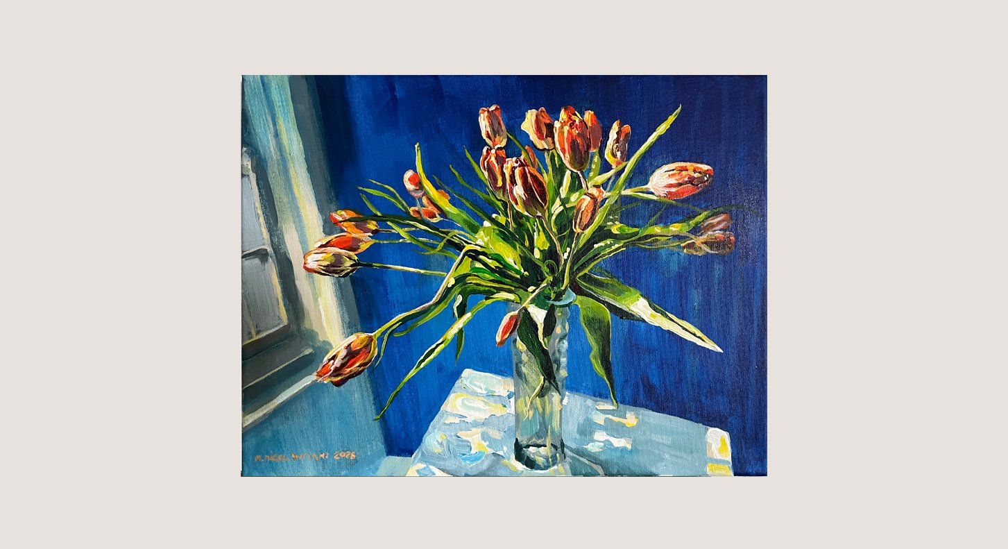 Orange Tulips_Acrylic on Canvas 2026_14"x12"