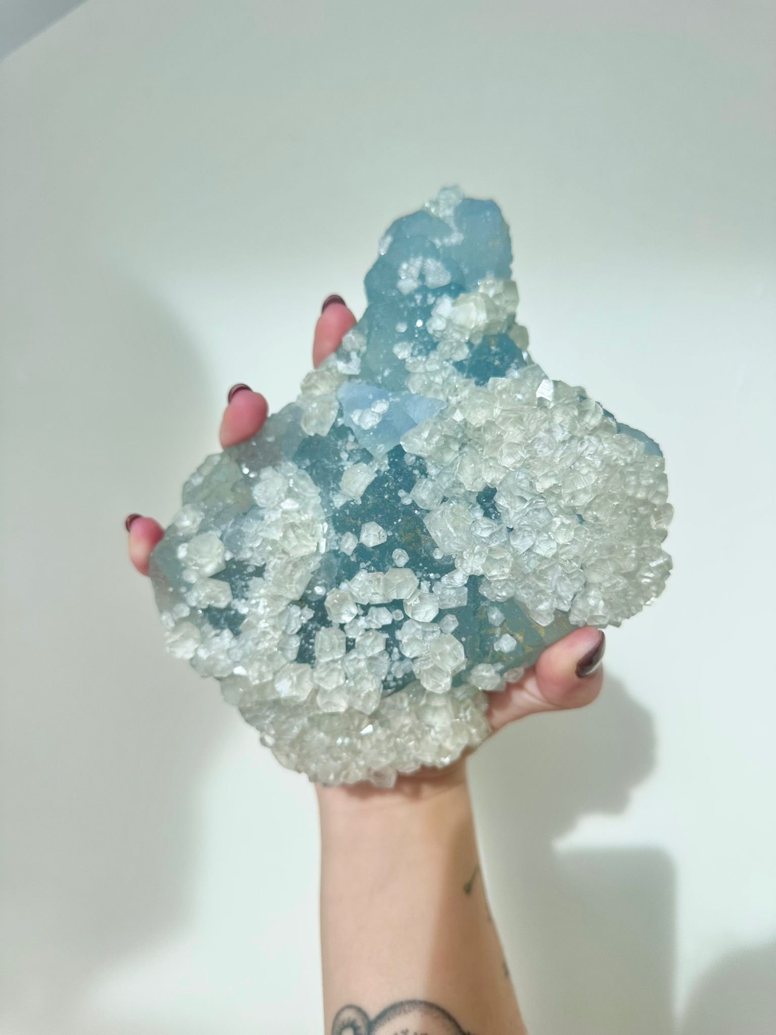 FLUORITE AZUL E VERDE COM APOFILITE