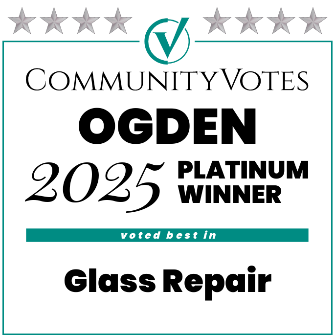 HWY 38 Glass winner of 2025 Community Votes Ogden Platinum Award for Glass Repair recognized for professional glass service in Northern Utah.