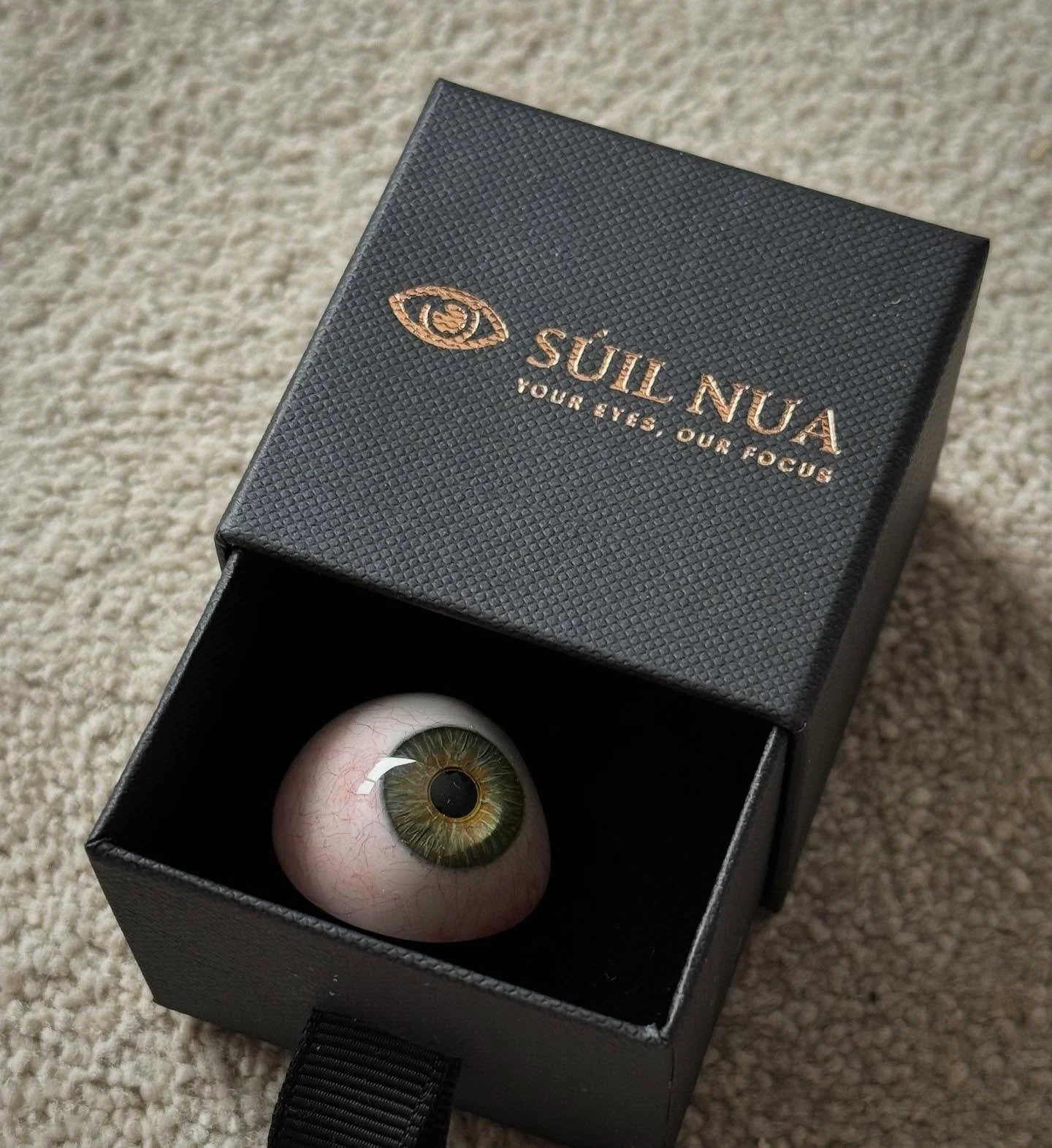 A rare green eye heading to a new home. Green eyes make up around 2% of the population and most will have Celtic roots ☘️

&ldquo;N&iacute; bheidh s&eacute; ag fearthainn i gc&oacute;na&iacute;&rdquo; &hellip;off to make a difference.
. 
.

#prosthet