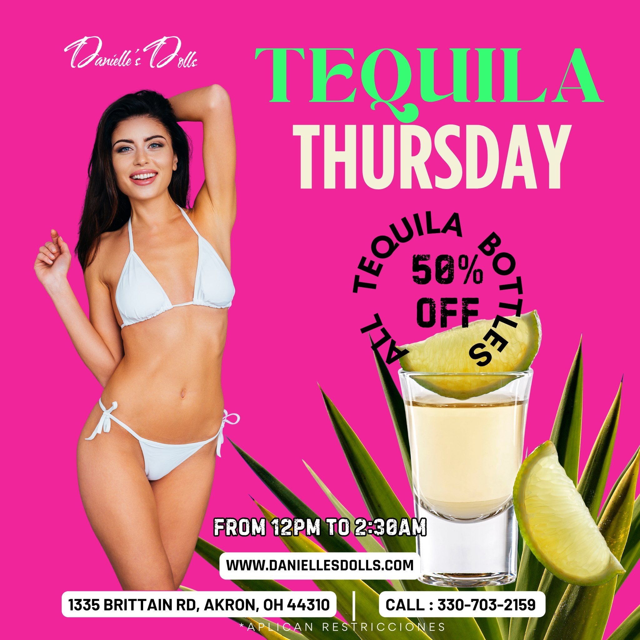 🍾🔥 It&rsquo;s almost the weekend, and Thursdays at Danielle&rsquo;s Dolls are heating up! This week, enjoy half-off bottle service on all tequila bottles! 🍸 Whether you&rsquo;re here to let loose or just to sip and savor, we&rsquo;ve got the perfe