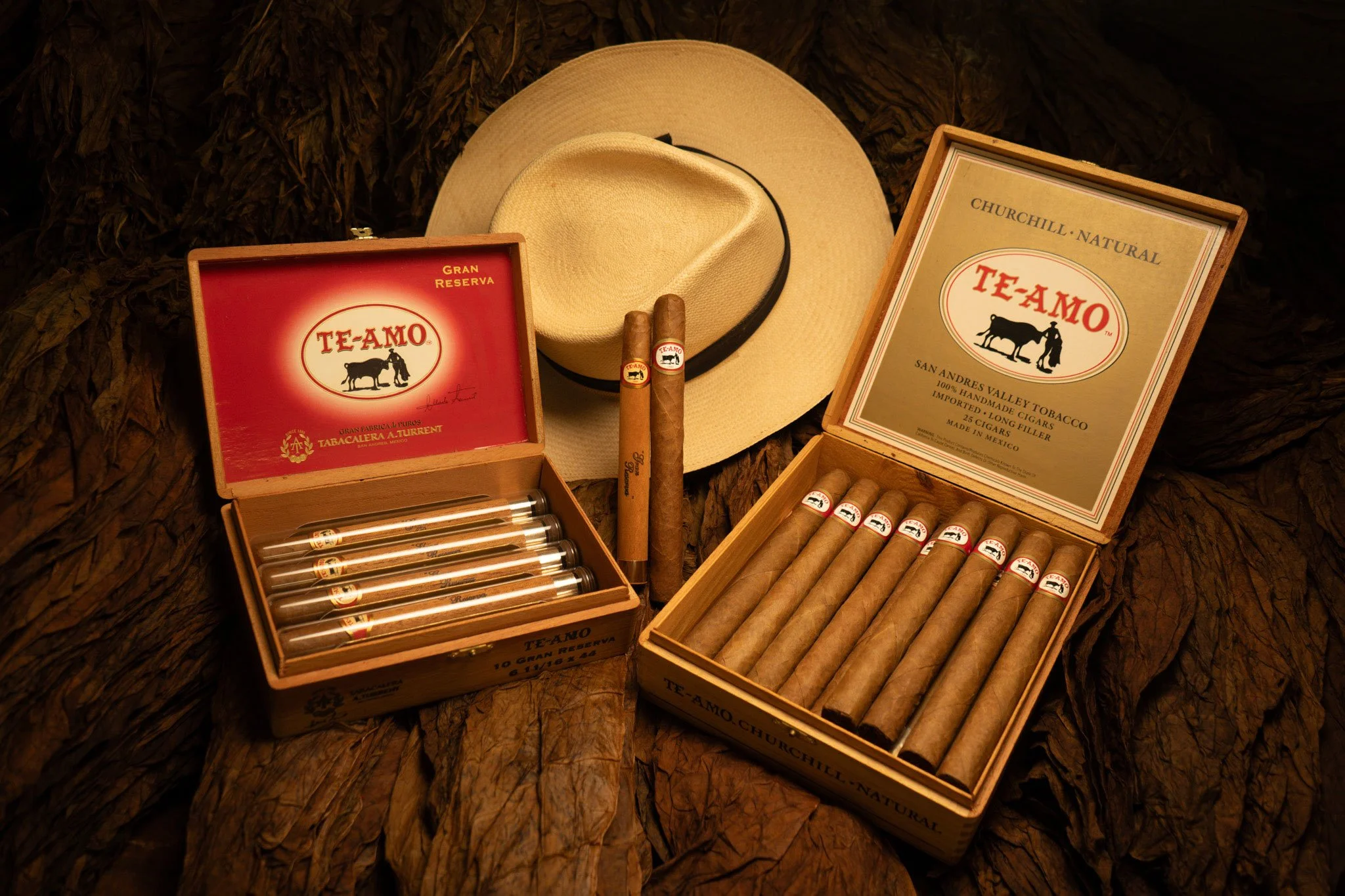 Te-Amo cigar vintage box clasico tobacco leaf