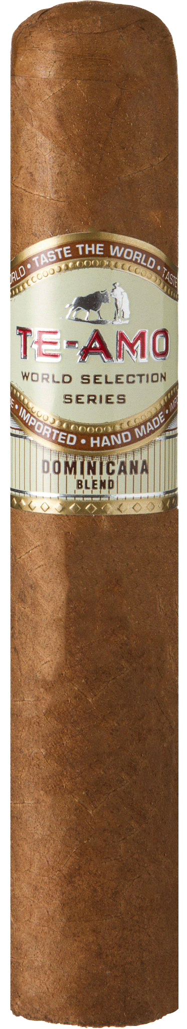 A medium-bodied Te-Amo World Selection Dominican Blend cigar, featuring a harmonious mix of Dominican filler and aged San Andrés tobacco.