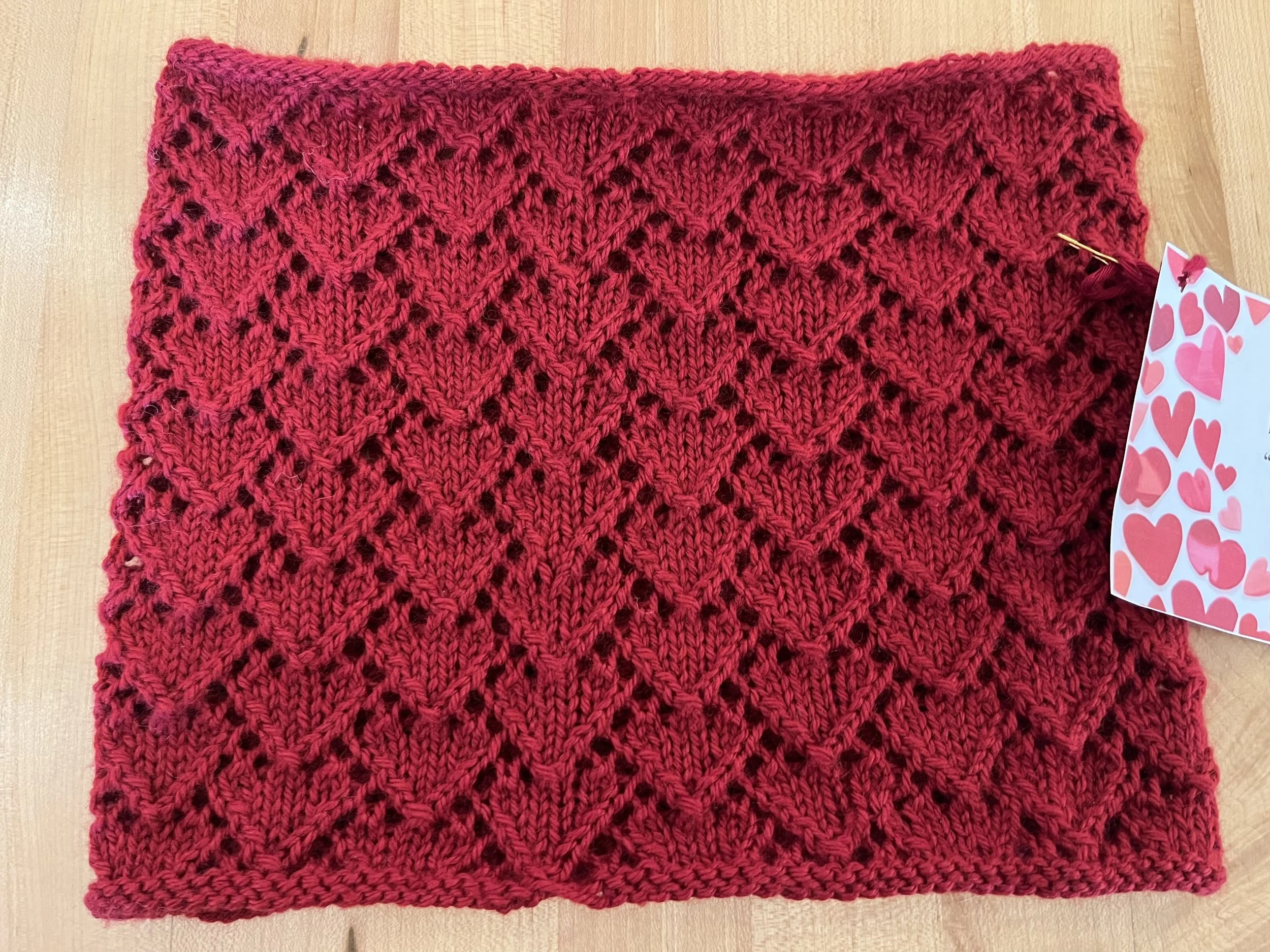 Introduction to Lace with the Circle of Love Cowl, Tuesdays, 1/27/26 &amp; 2/3/26,  11 am -12:30 pm