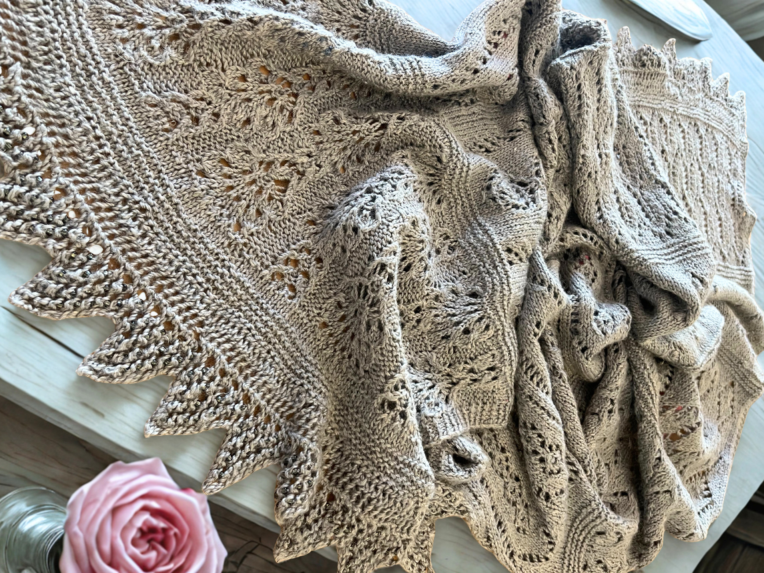 Building with Lace Shawl: 7 Blocks + Finishing, Wednesdays, 3/11, 11 am - 12:30 pm, 3/18, 4/1, 4/15, 4/29, 5/13, 5/27 &amp; 6/3 (finishing), 11 am - 12 pm