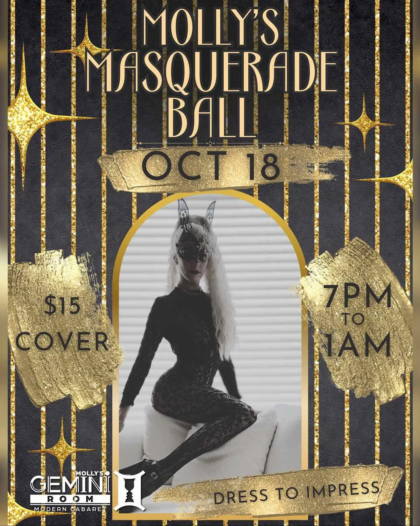 Did you hear we are throwing a masquerade ball!? See you at Molly&rsquo;s next Saturday for a hauntingly beautiful evening ✨