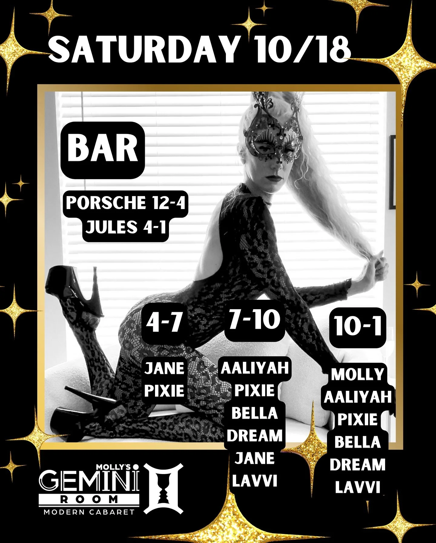 It’s time for the masquerade ball! Come get dark and moody with us for a different kind of Halloween event- only at @mollysgeminiroom
