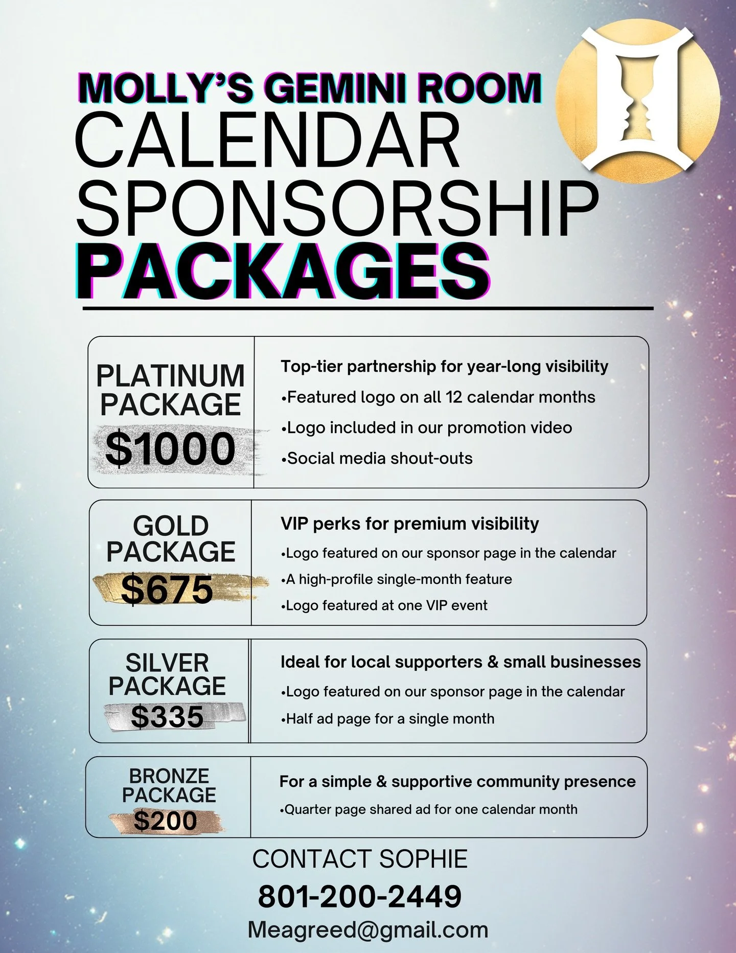 Want to be part of something big?! Limited spots left to have your presence featured in our 2026 calendar! Contact Sophie for more info.