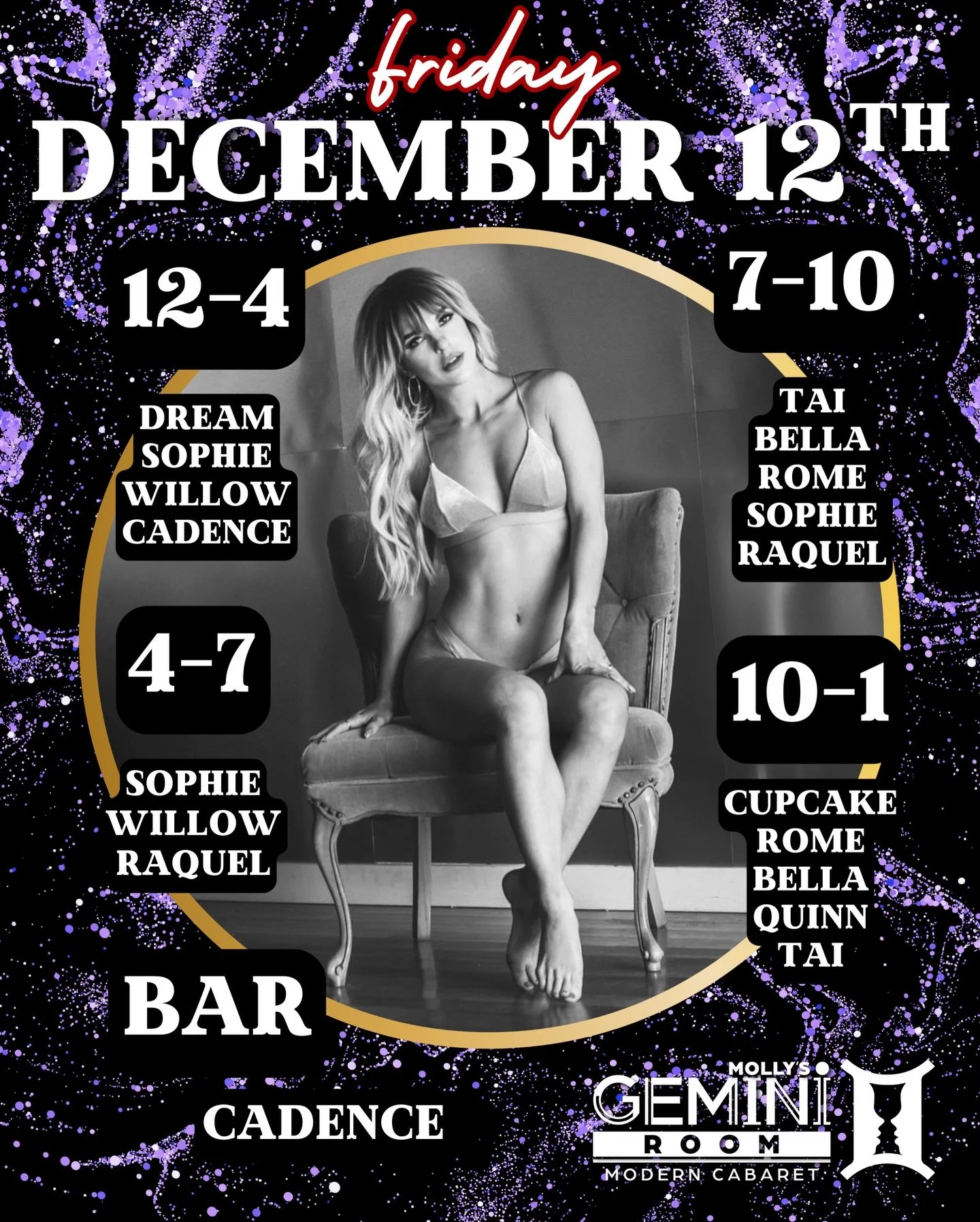 EDM vibes every Friday at @mollysgeminiroom!