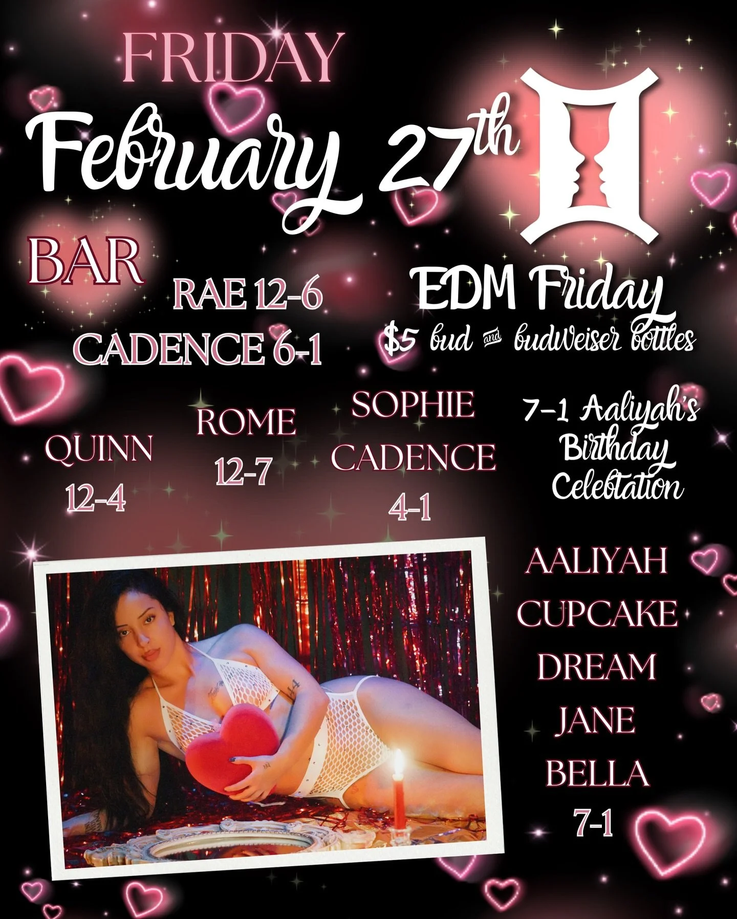 Start your weekend off right with EDM Friday and a birthday celebration for one of our baddies! See you at Molly&rsquo;s ✨